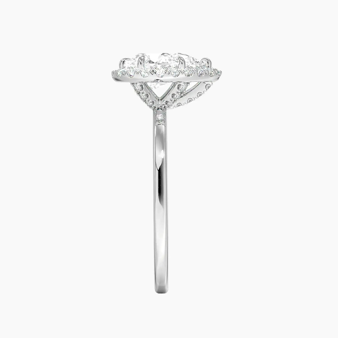 Cassiopeia Pear Hidden Halo 1.5 Carat Lab Grown Diamond Engagement Ring in 18K Rose Gold
