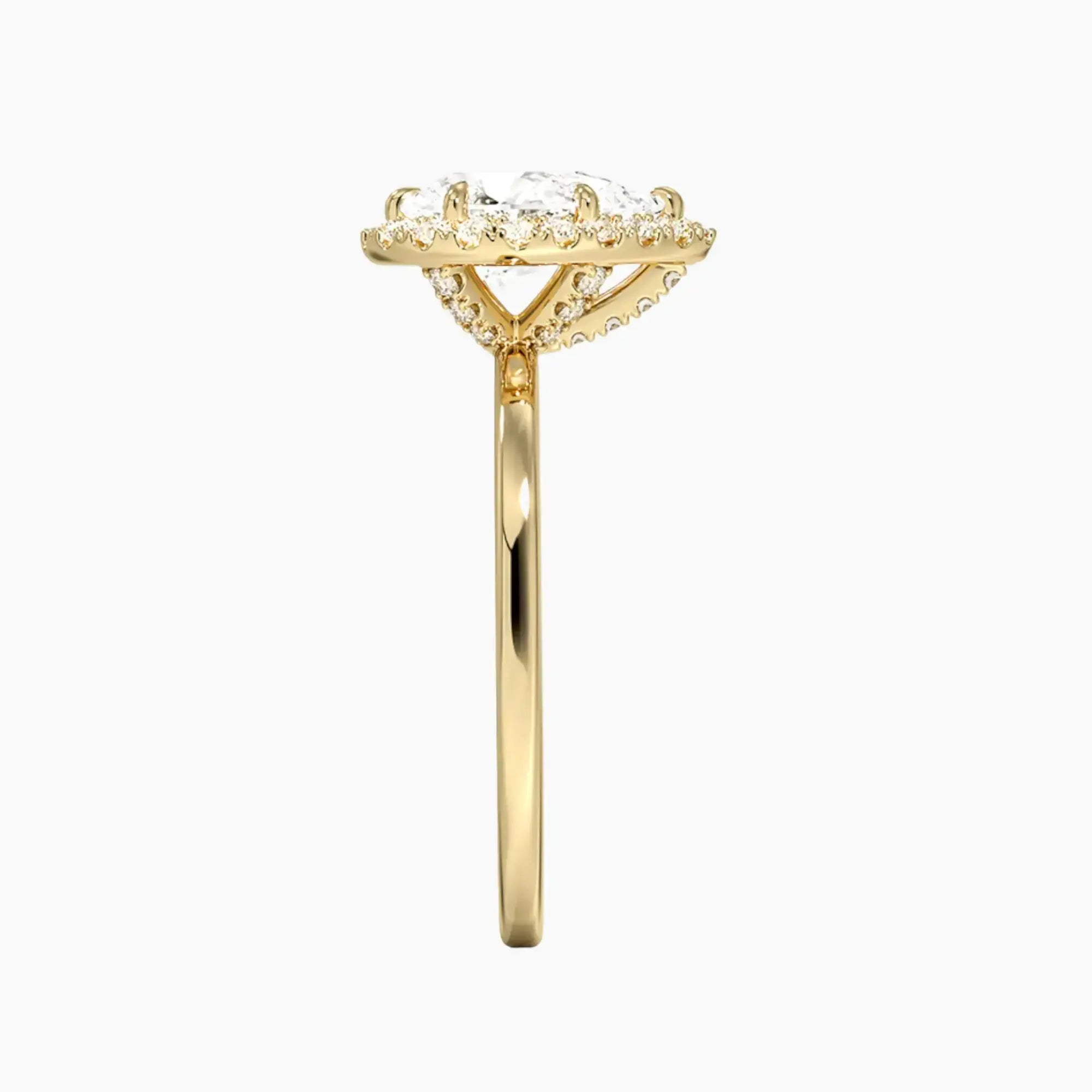 Cassiopeia Pear Hidden Halo 1.5 Carat Lab Grown Diamond Engagement Ring in 18K Rose Gold