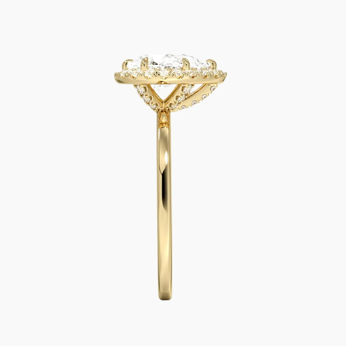 Cassiopeia Pear Hidden Halo 1.5 Carat Lab Grown Diamond Engagement Ring in 18K Rose Gold