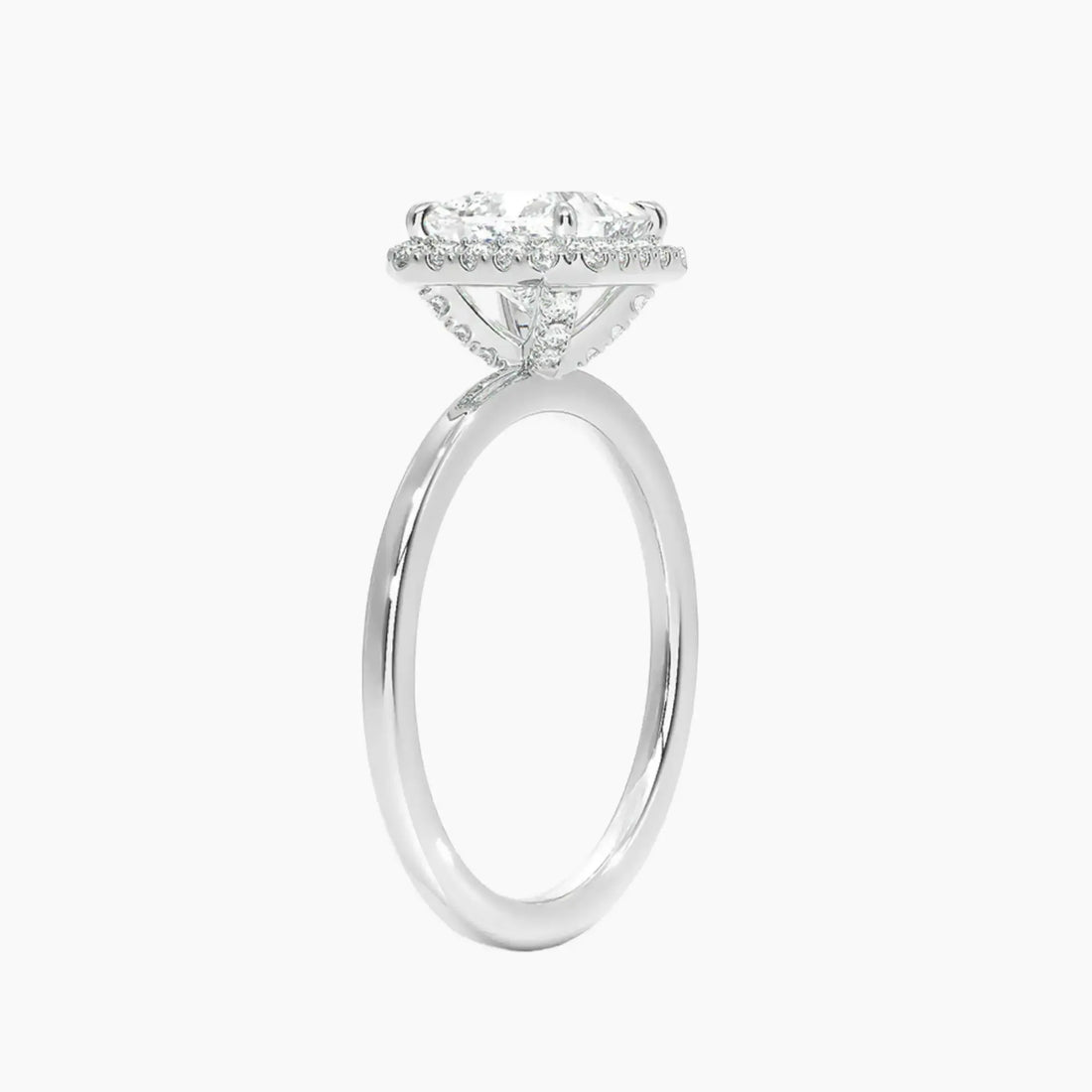 Cassiopeia Princess Hidden Halo 1.5 Carat Lab Grown Diamond Engagement Ring in 14K Rose Gold