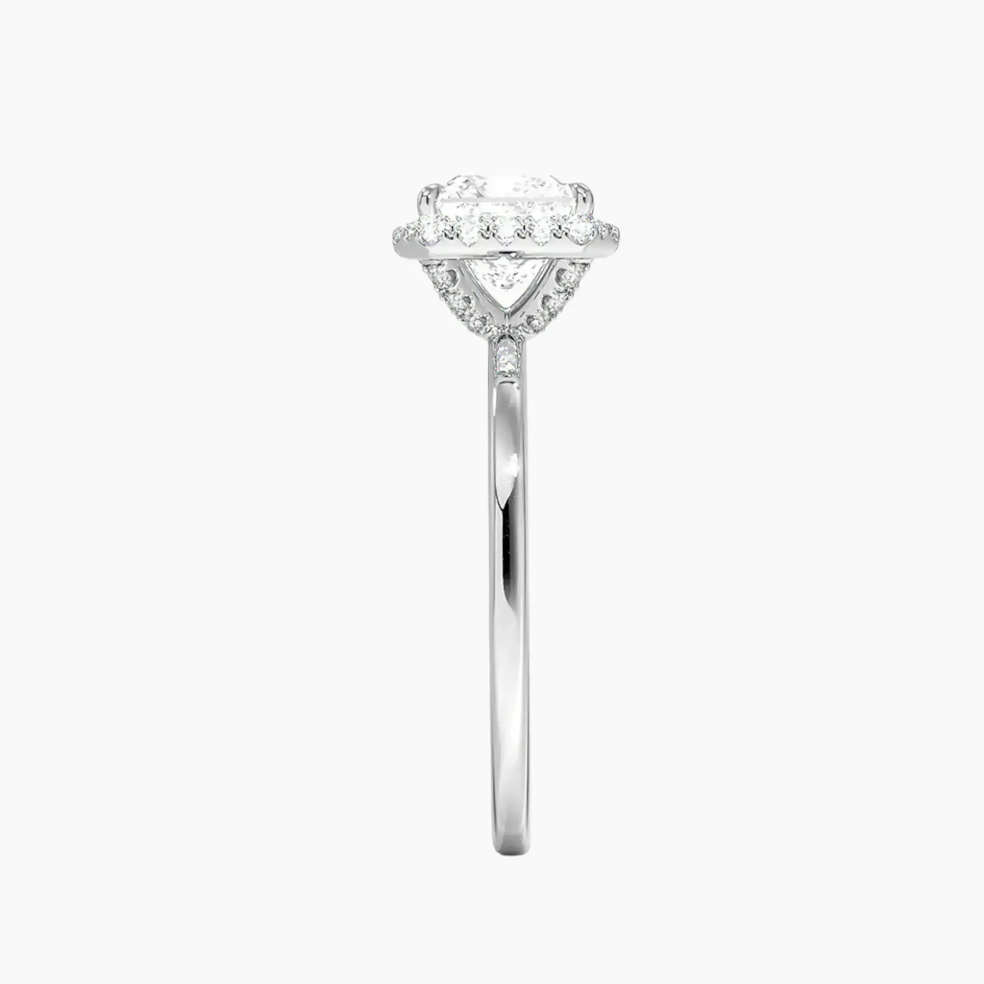 Cassiopeia Princess Hidden Halo 1.5 Carat Lab Grown Diamond Engagement Ring in 14K Rose Gold