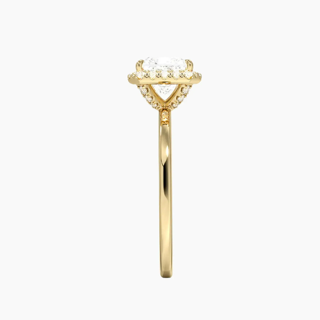 Cassiopeia Princess Hidden Halo 1.5 Carat Lab Grown Diamond Engagement Ring in 14K Rose Gold