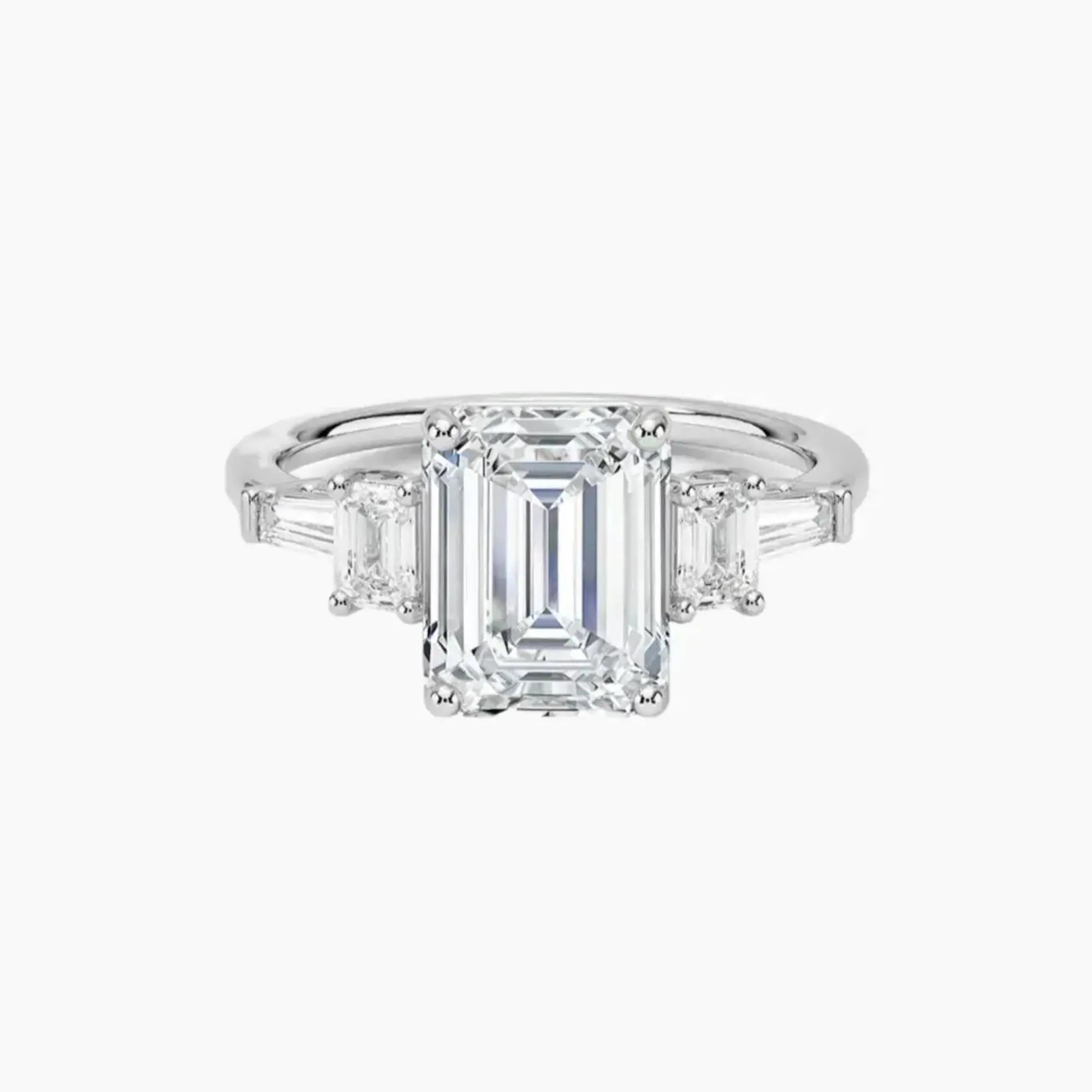 Delphine Five Stone Emerald Designer 1.5 Carat Lab Grown Diamond Engagement Ring in 18K Rose Gold