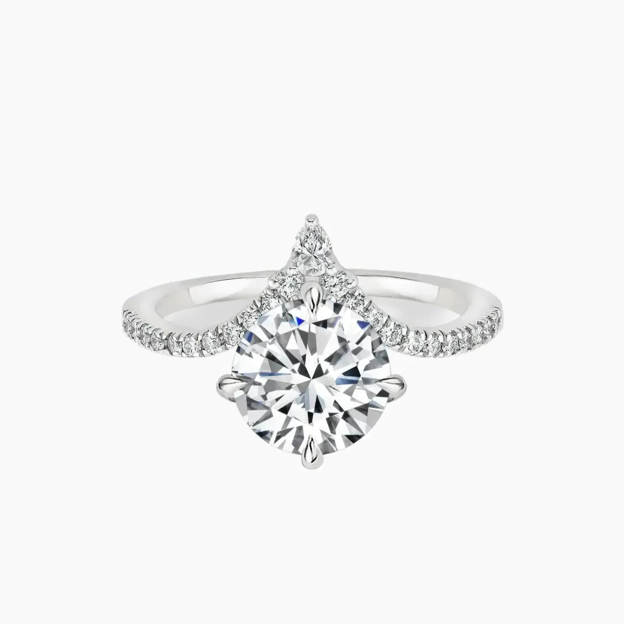 Esme Round Designer 1.5 Carat Lab Grown Diamond Engagement Ring in 18K Rose Gold