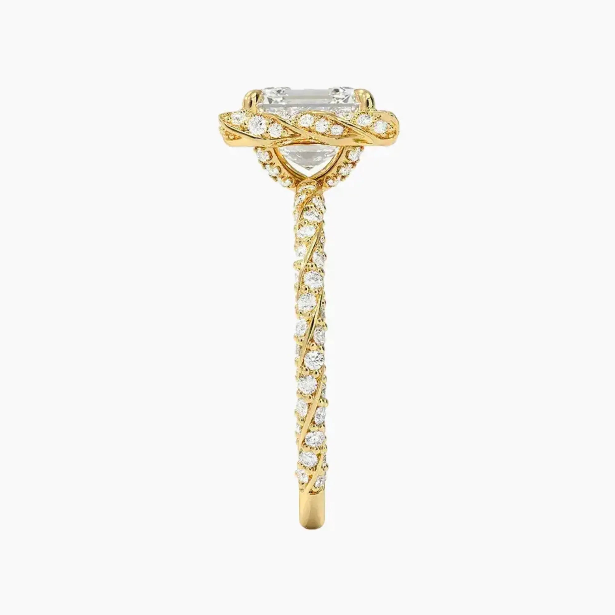 Eliana Asscher Designer 1.5 Carat Lab Grown Diamond Engagement Ring in 14K Rose Gold