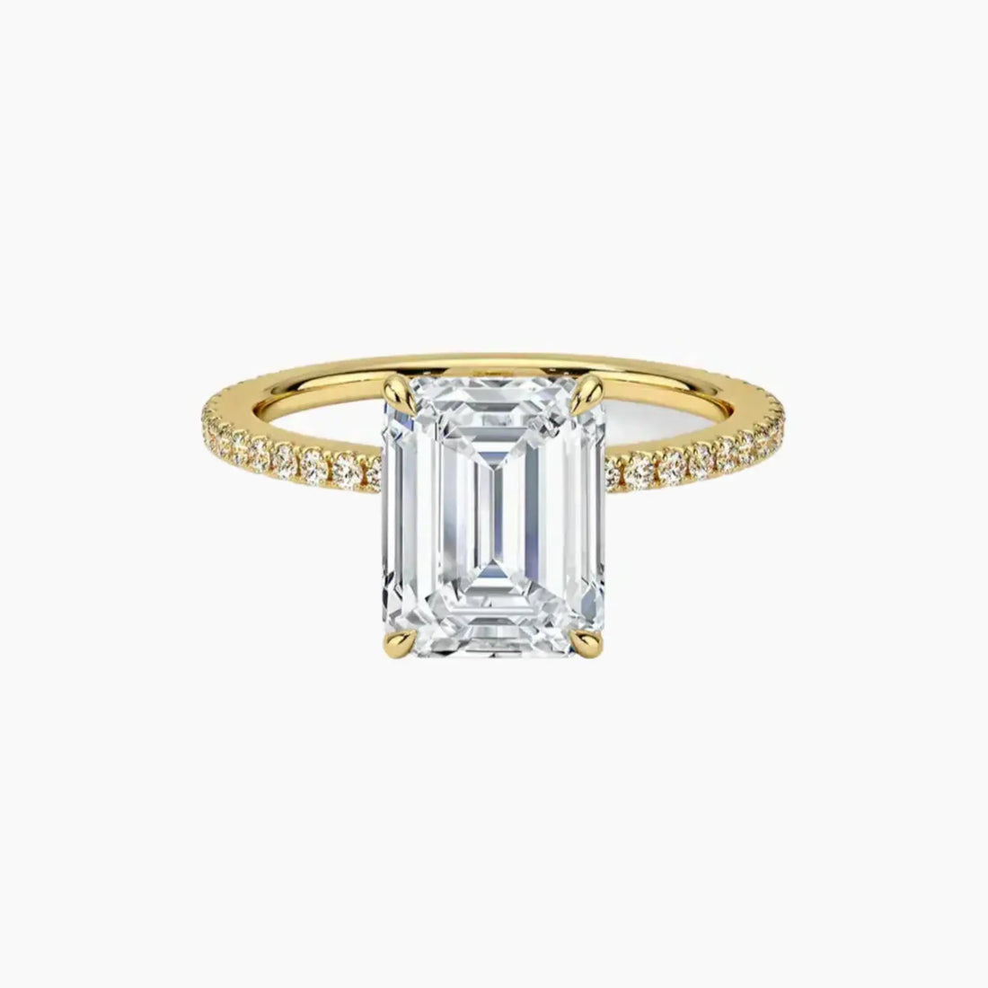 Adalia Emerald Designer 1.5 Carat Lab Grown Diamond Engagement Ring in 14K Rose Gold