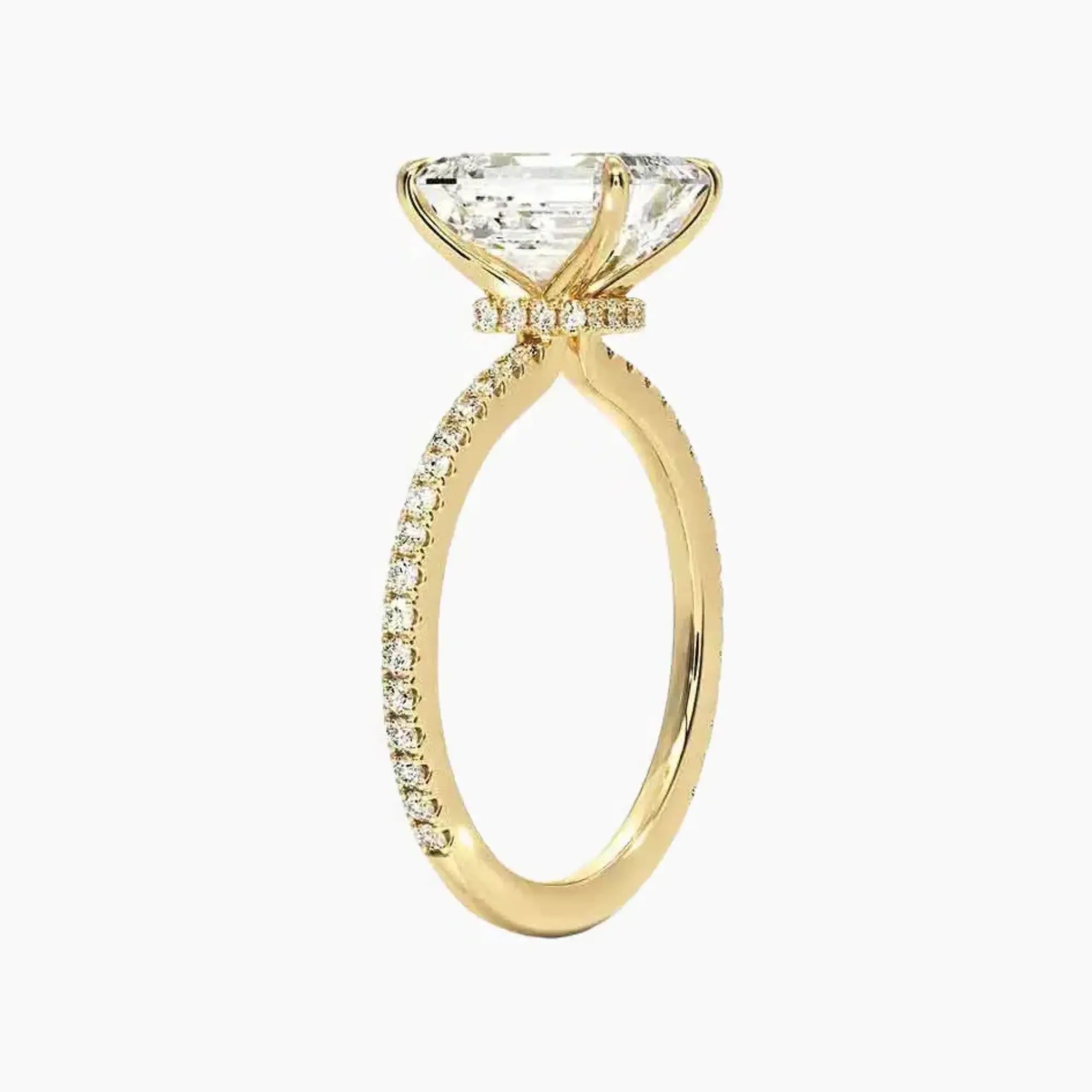 Adalia Emerald Designer 1.5 Carat Lab Grown Diamond Engagement Ring in 14K Rose Gold