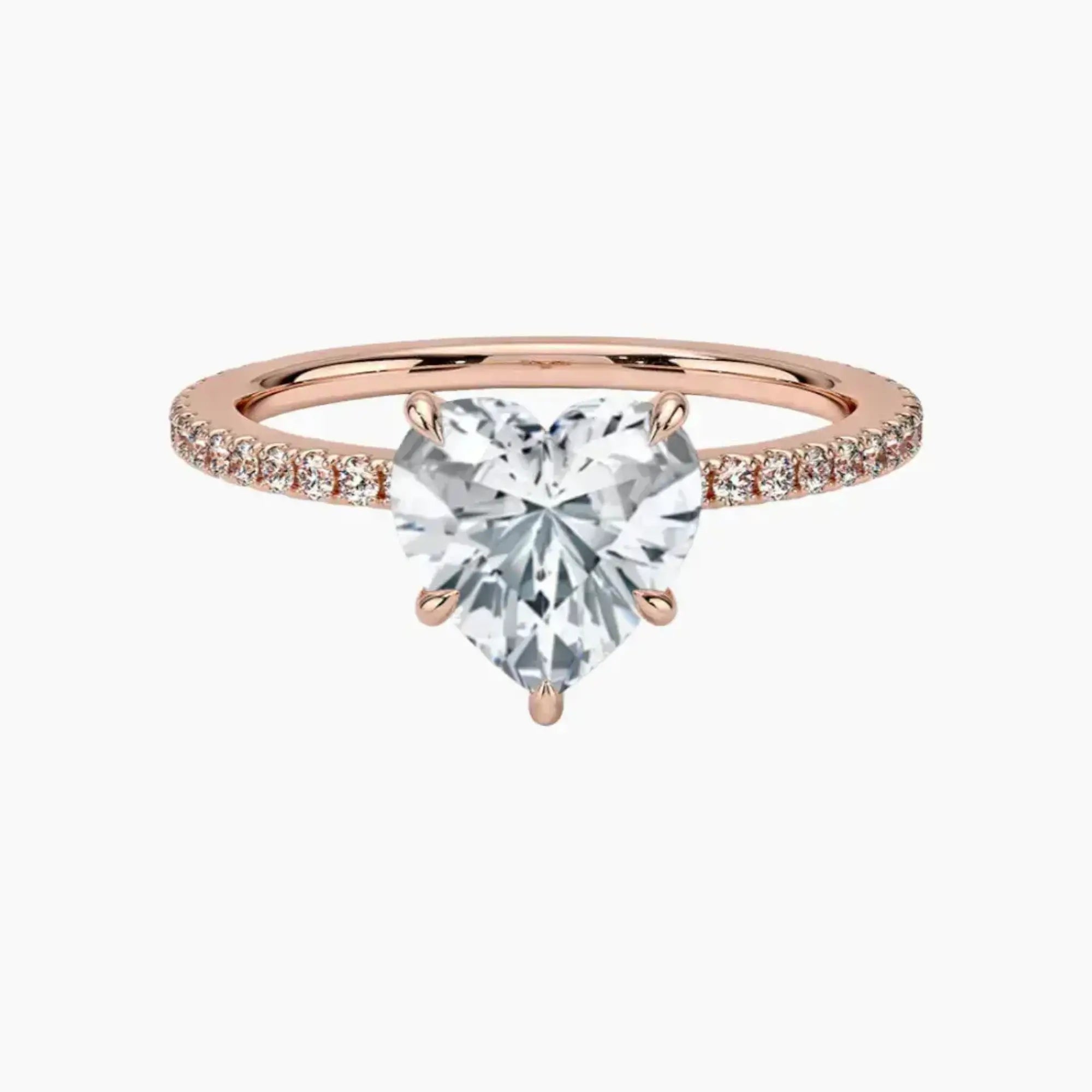 Daisy 3.5 Carat Heart Cut Hidden Halo Lab Grown Diamond Ring in 10K Yellow Gold - View 7