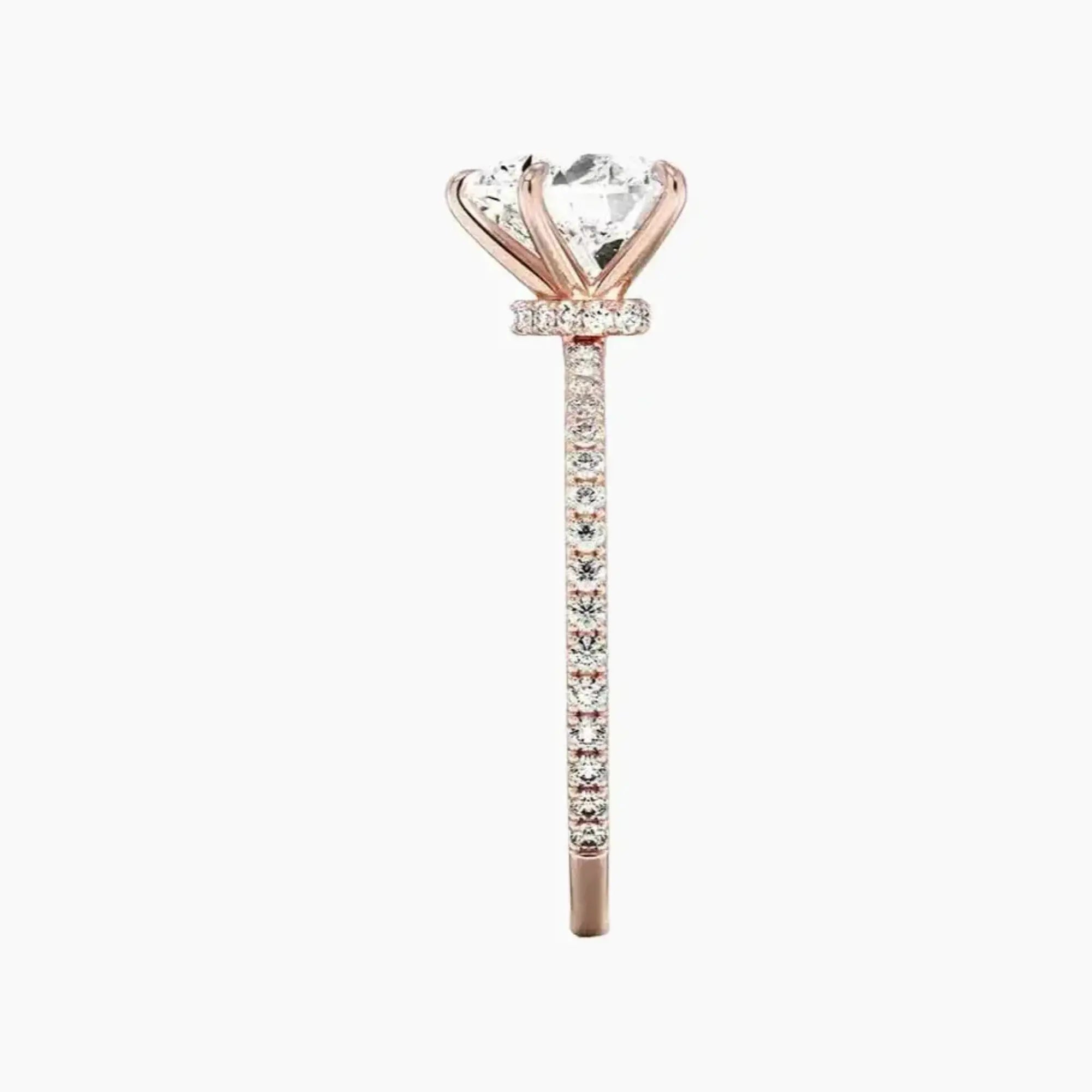 Daisy 3.5 Carat Heart Cut Hidden Halo Lab Grown Diamond Ring in 10K Yellow Gold - View 9