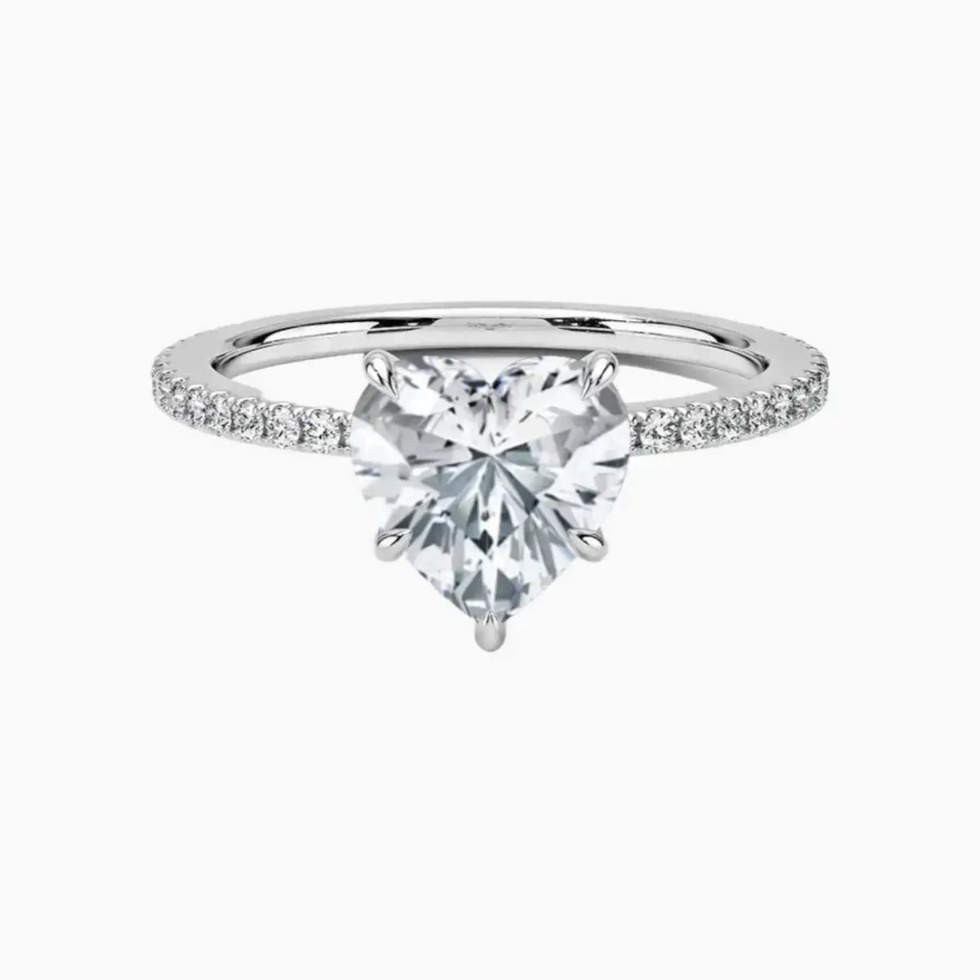 Daisy 4.5 Carat Heart Cut Hidden Halo Lab Grown Diamond Ring in Silver