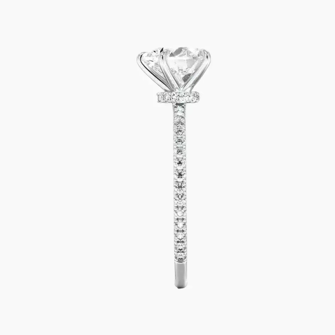 Daisy 1 Carat Heart Cut Hidden Halo Lab Grown Diamond Ring in Silver - View 3