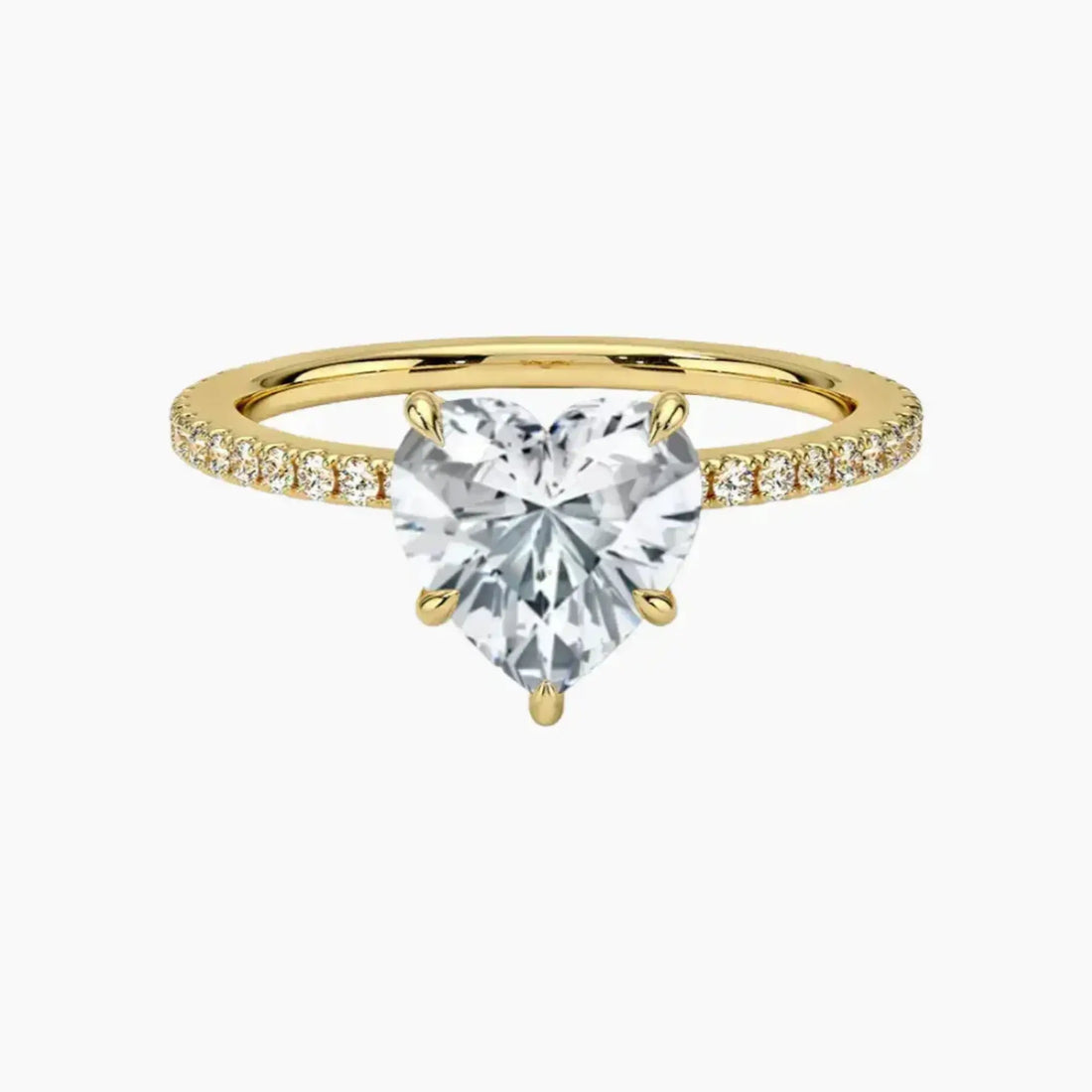 Daisy 2.5 Carat Heart Cut Hidden Halo Lab Grown Diamond Ring in 10K White Gold - View 7