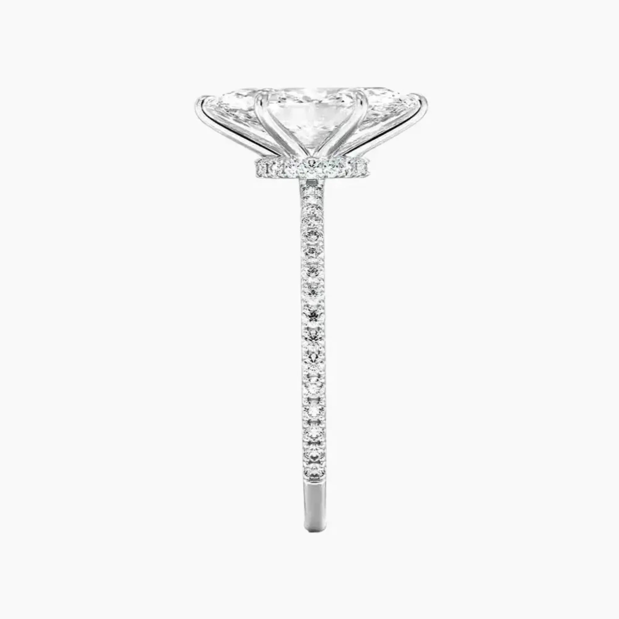 Daisy 3 Carat Marquise Cut Pave Lab Grown Diamond Ring in 10K White Gold - View 3