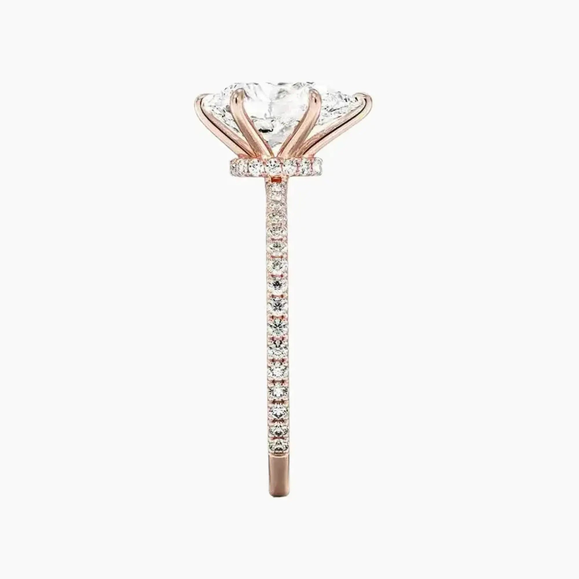 Daisy 2.5 Carat Pear Cut Hidden Halo Lab Grown Diamond Ring in Platinum - View 6