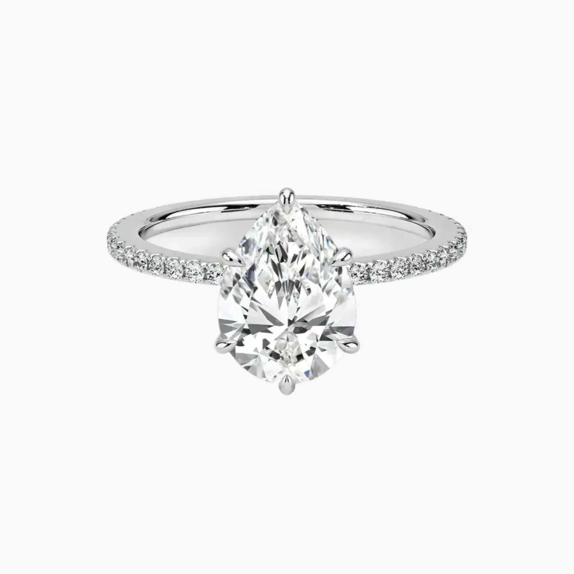 Daisy 2.5 Carat Pear Cut Hidden Halo Lab Grown Diamond Ring in 18K Yellow Gold - View 4