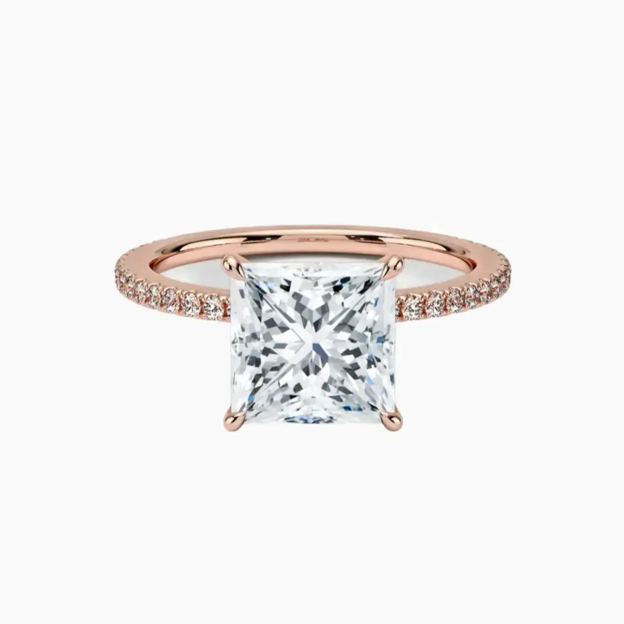 Daisy 1.5 Carat Princess Cut Hidden Halo Lab Grown Diamond Ring in 14K Yellow Gold - View 7