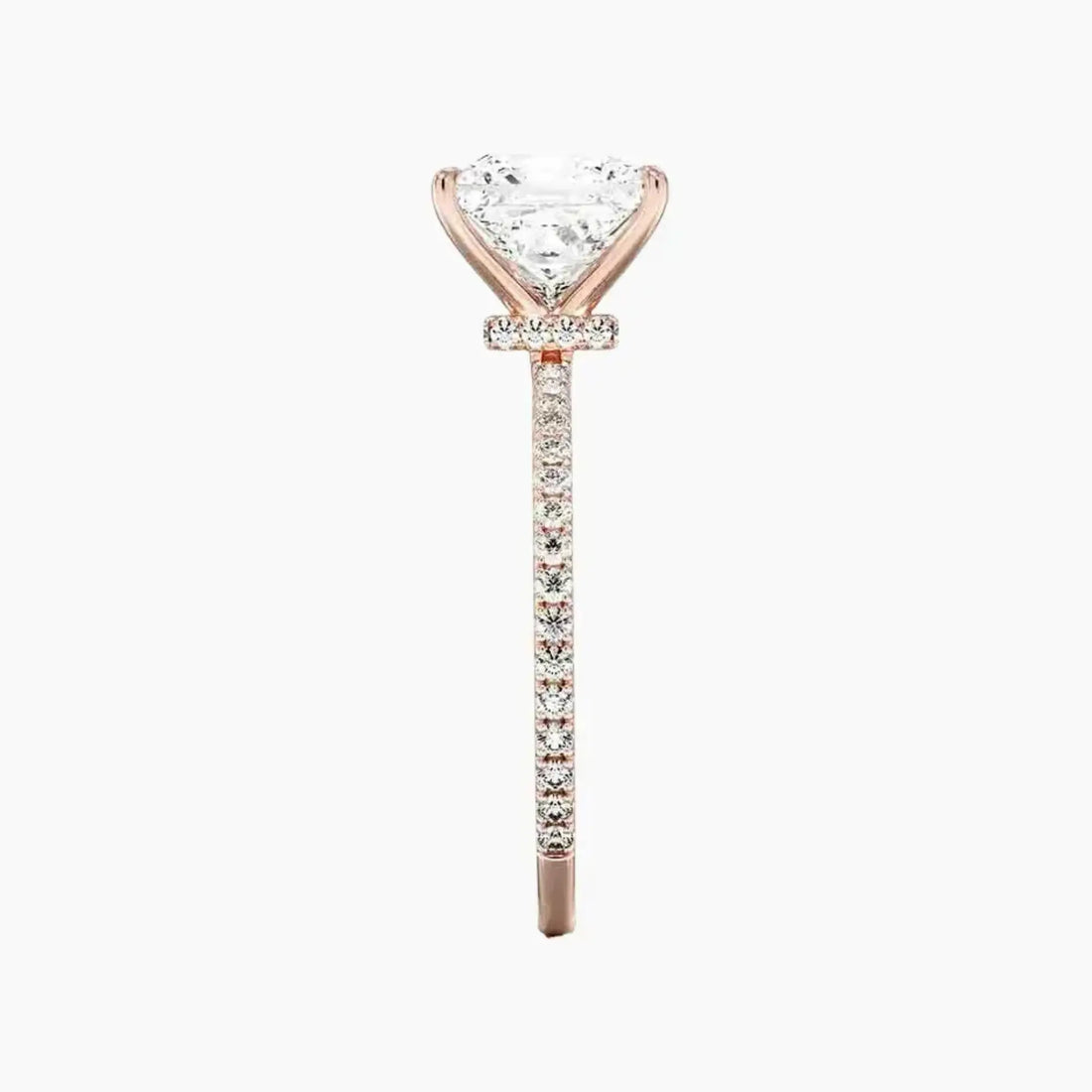 Daisy 5 Carat Princess Cut Hidden Halo Lab Grown Diamond Ring in Silver - View 6