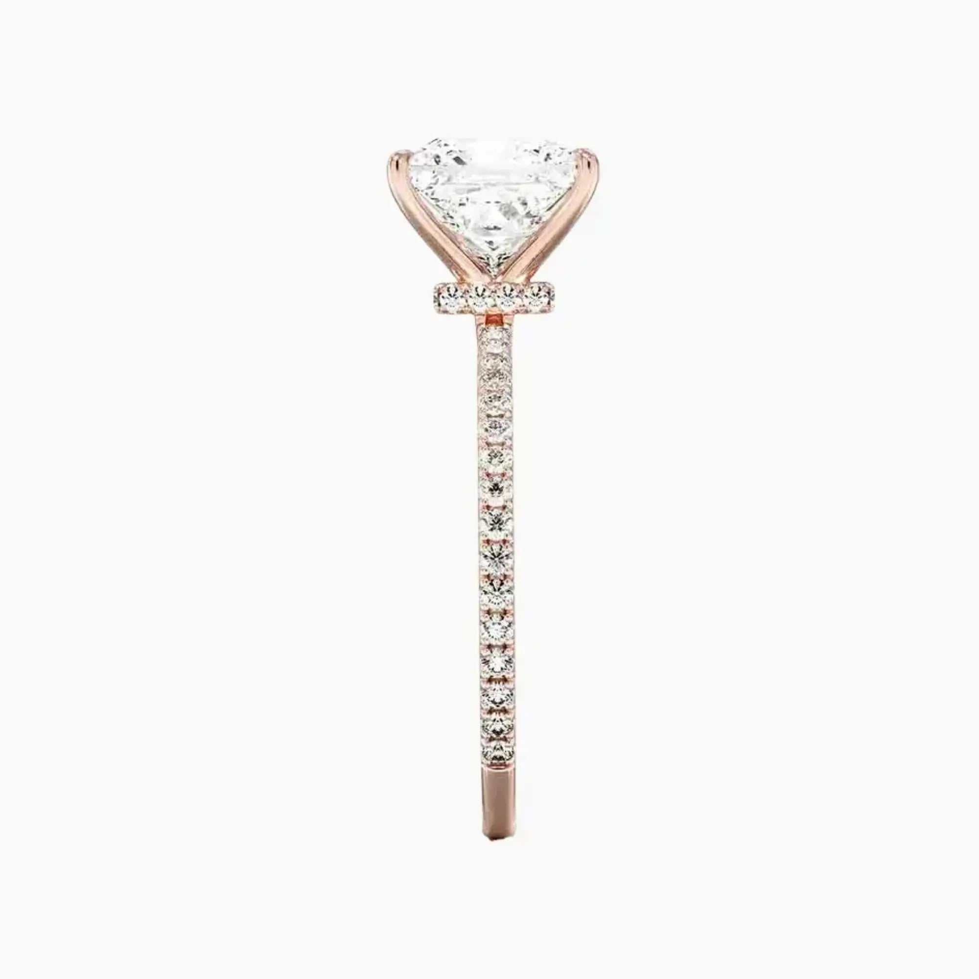 Daisy 3 Carat Princess Cut Hidden Halo Lab Grown Diamond Ring in Silver - View 6
