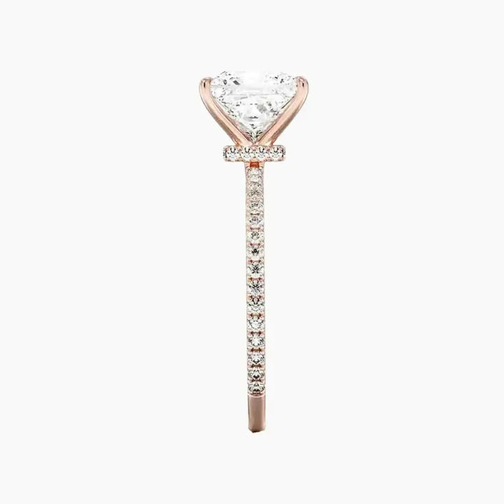 Daisy 2 Carat Princess Cut Hidden Halo Lab Grown Diamond Ring in 14K Yellow Gold - View 9