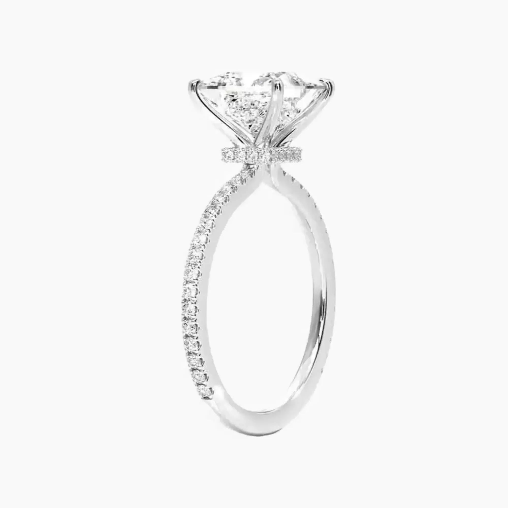 Daisy 4.5 Carat Princess Cut Hidden Halo Lab Grown Diamond Ring in 18K Yellow Gold - View 5