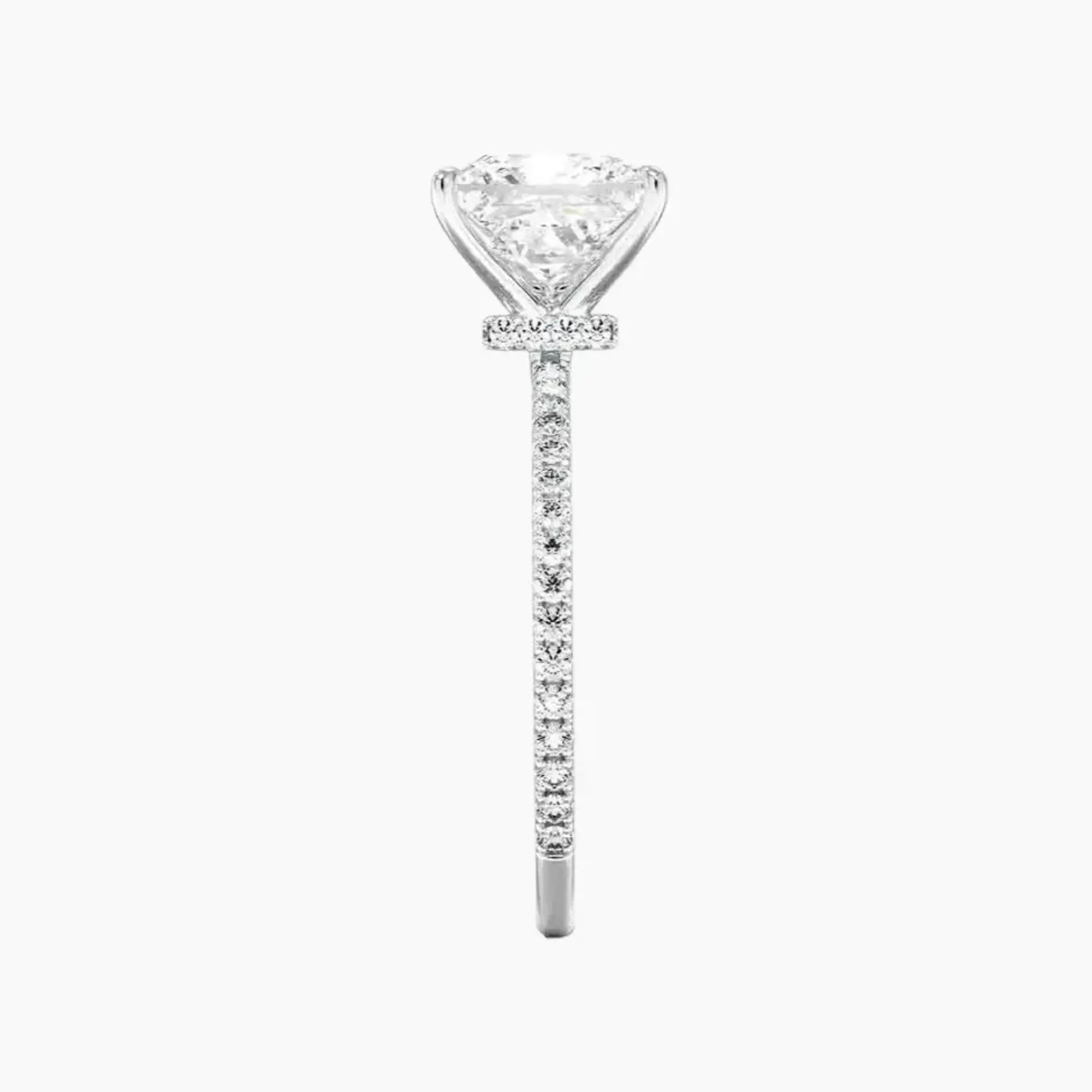 Daisy 1 Carat Princess Cut Hidden Halo Lab Grown Diamond Ring in 18K White Gold - View 3