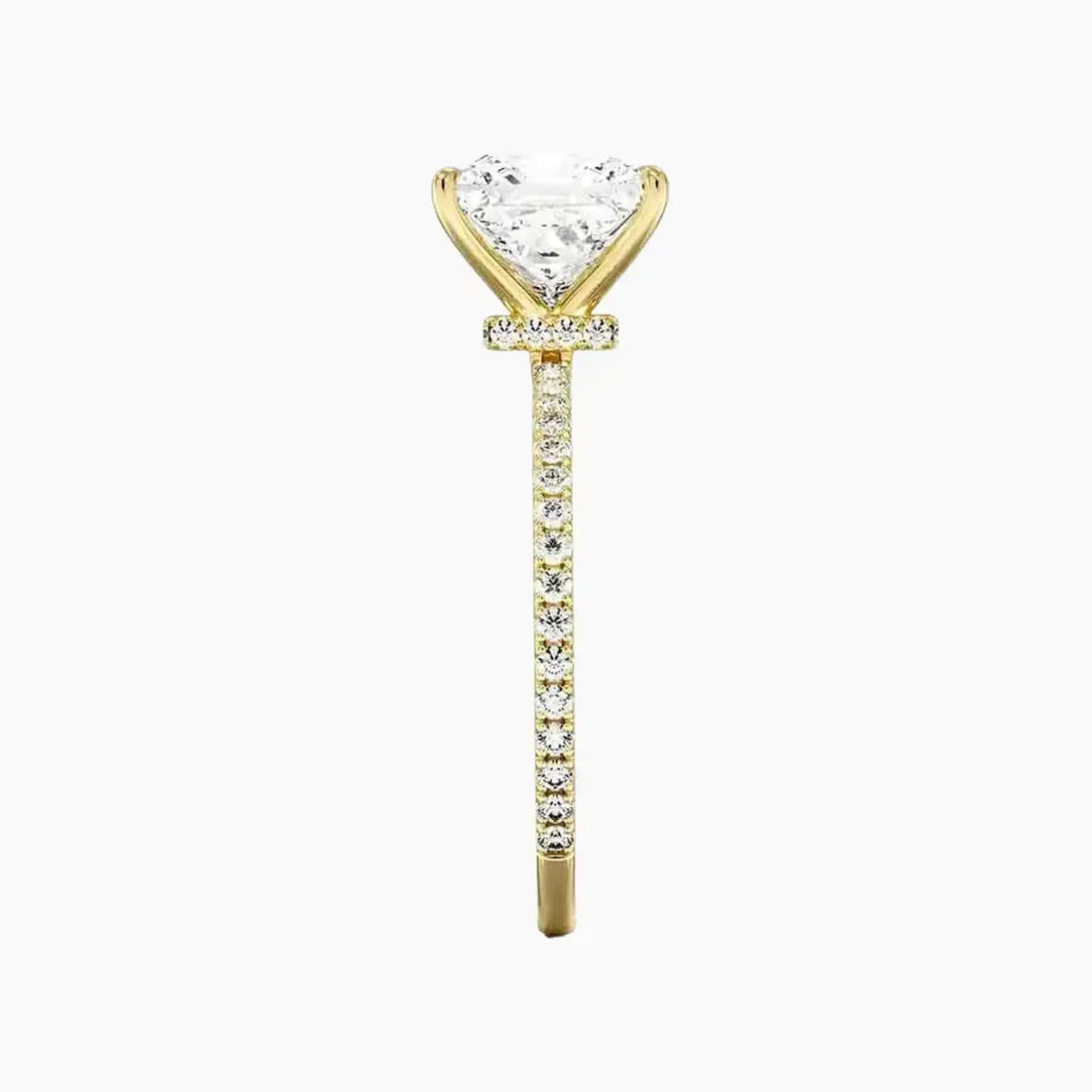 Daisy 4 Carat Princess Cut Hidden Halo Lab Grown Diamond Ring in 14K White Gold - View 9