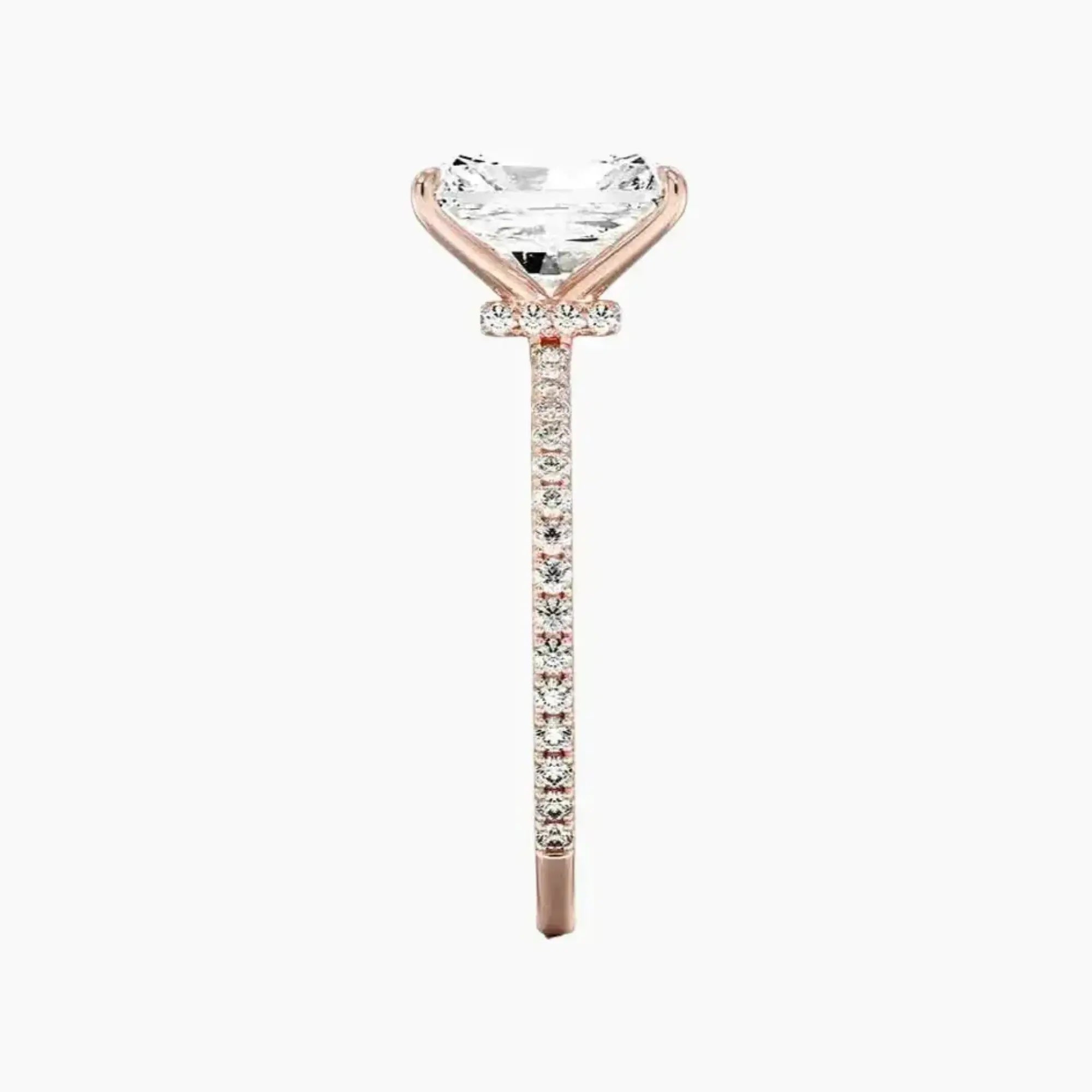 Daisy 1.5 Carat Radiant Cut Hidden Halo Lab Grown Diamond Ring in Silver - View 6