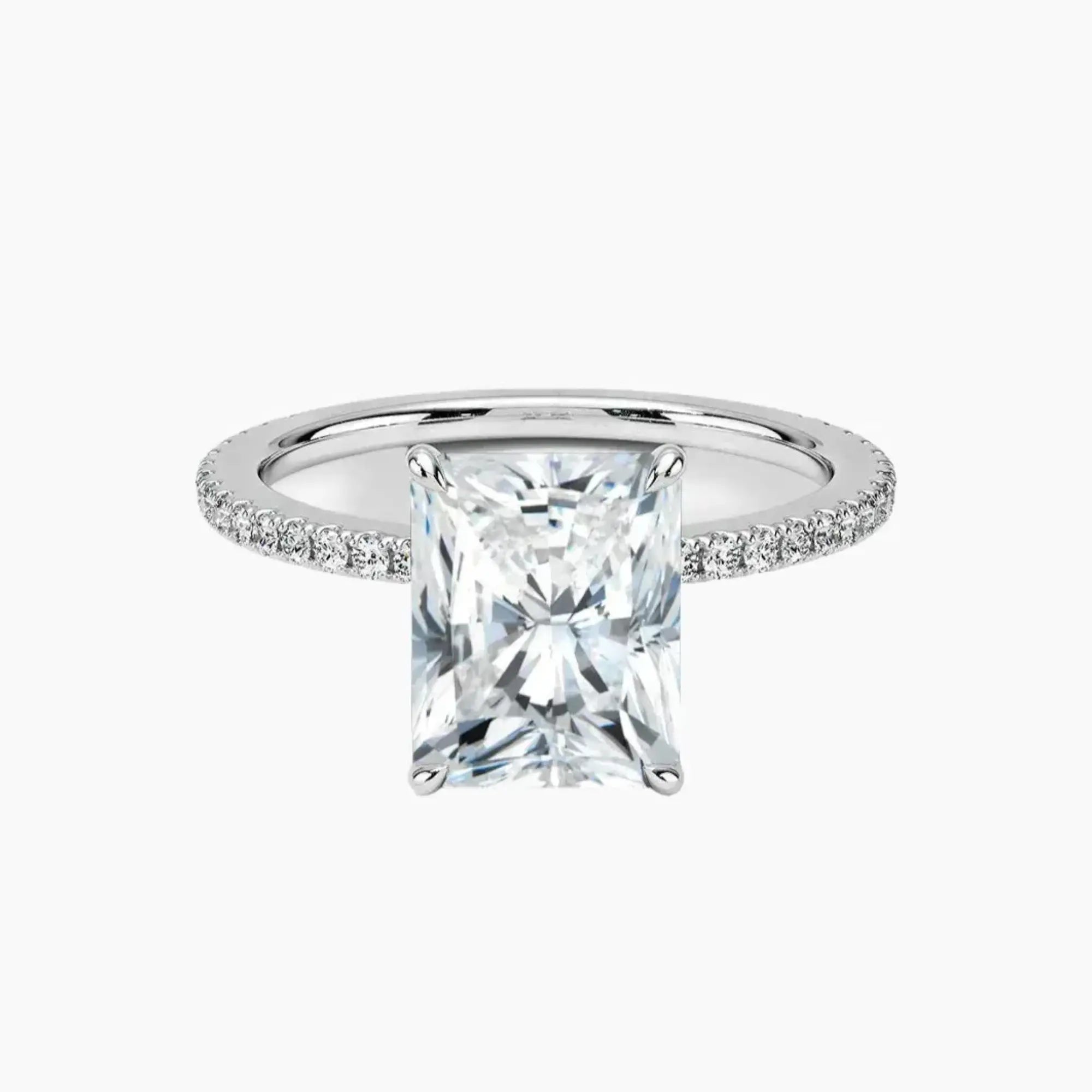 Daisy 2 Carat Radiant Cut Hidden Halo Lab Grown Diamond Ring in 10K Yellow Gold - View 4