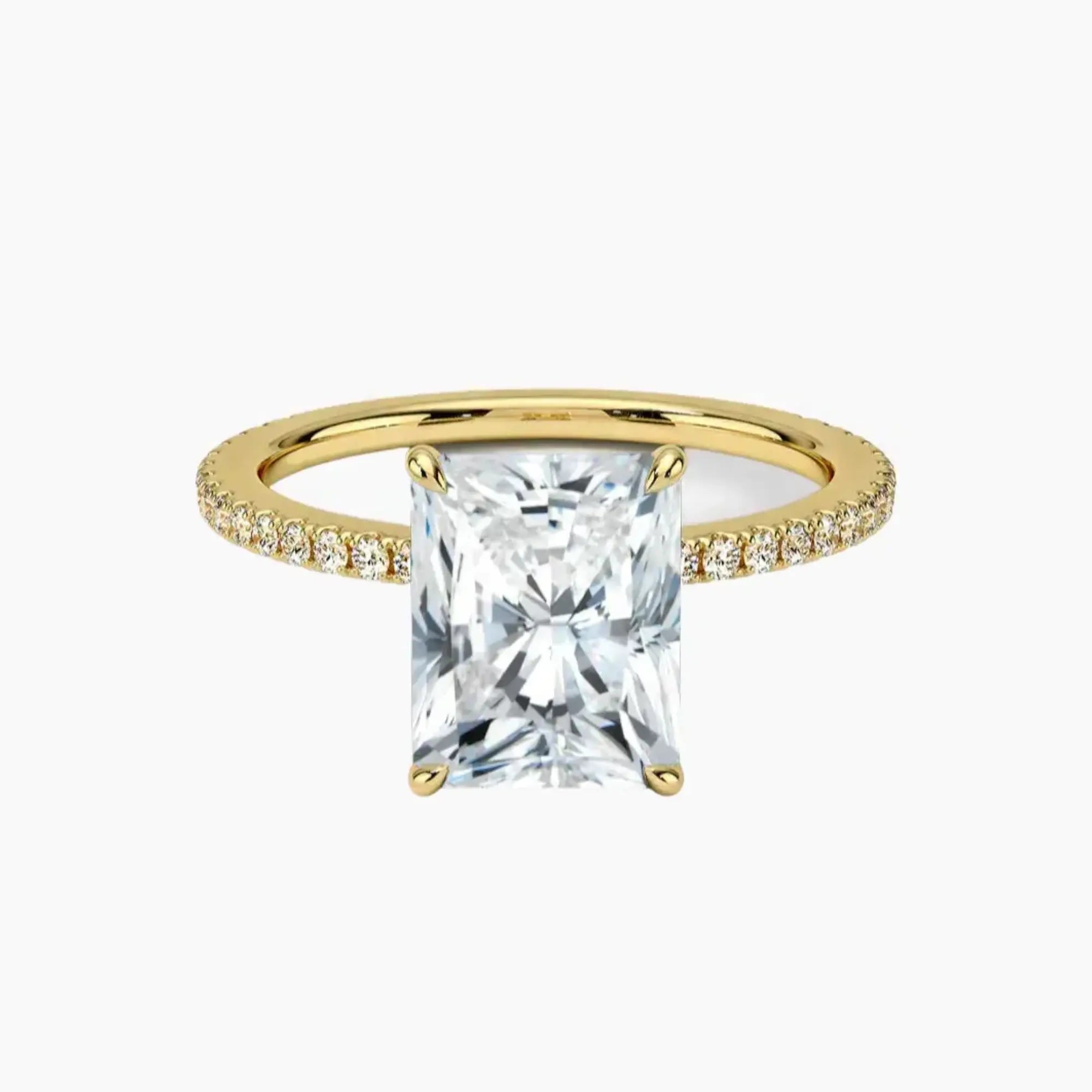 Daisy 1 Carat Radiant Cut Hidden Halo Lab Grown Diamond Ring in 18K Rose Gold - View 7