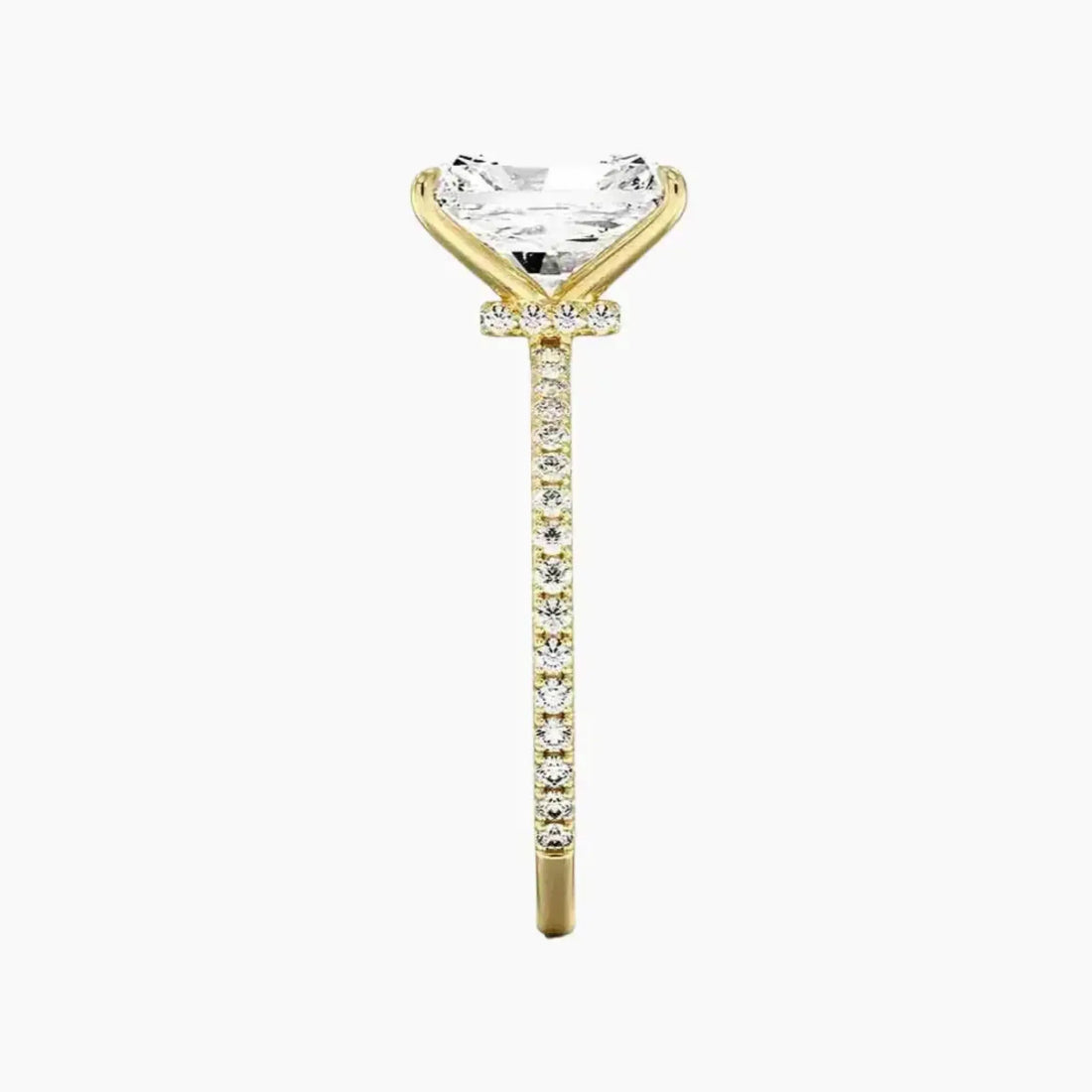 Daisy 1 Carat Radiant Cut Hidden Halo Lab Grown Diamond Ring in Platinum - View 9