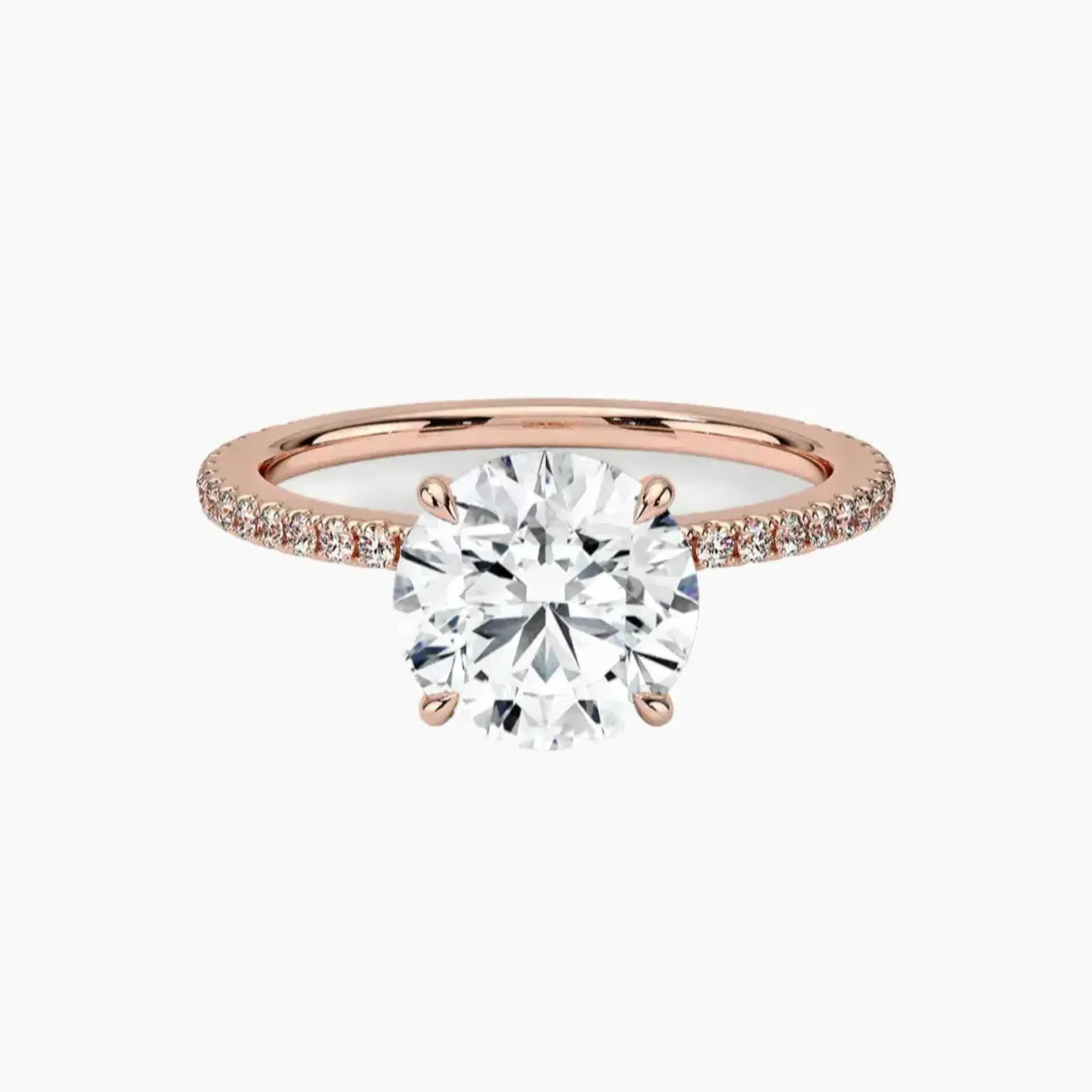 Daisy 2.5 Carat Round Cut Hidden Halo Lab Grown Diamond Ring in 14K Yellow Gold - View 7