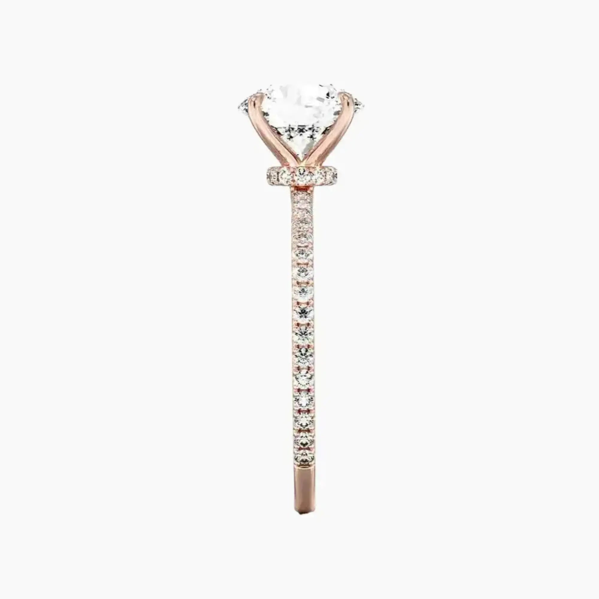 Daisy 5 Carat Round Cut Hidden Halo Lab Grown Diamond Ring in Silver - View 6