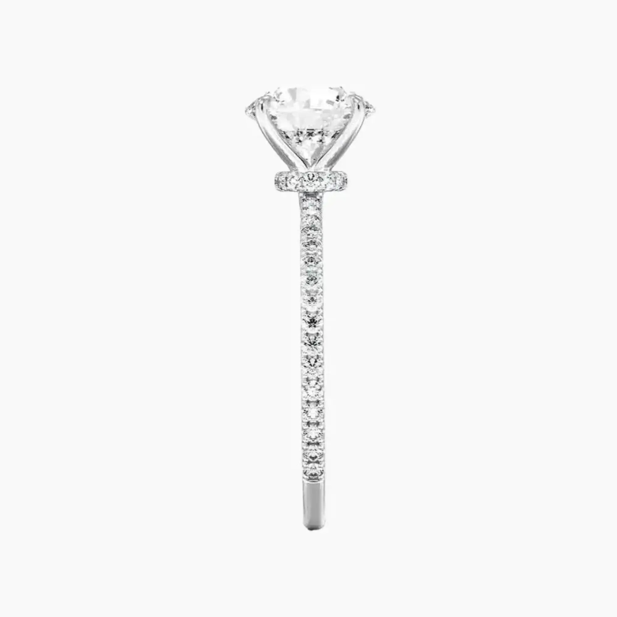 Daisy 3.5 Carat Round Cut Hidden Halo Lab Grown Diamond Ring in Platinum - View 3