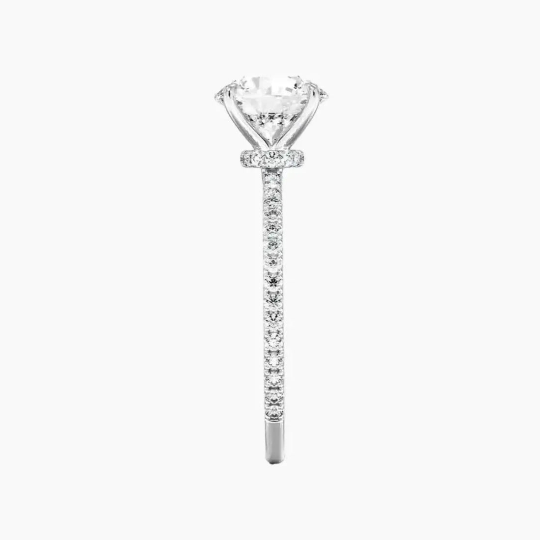 Daisy 5 Carat Round Cut Hidden Halo Lab Grown Diamond Ring in 14K Yellow Gold - View 6