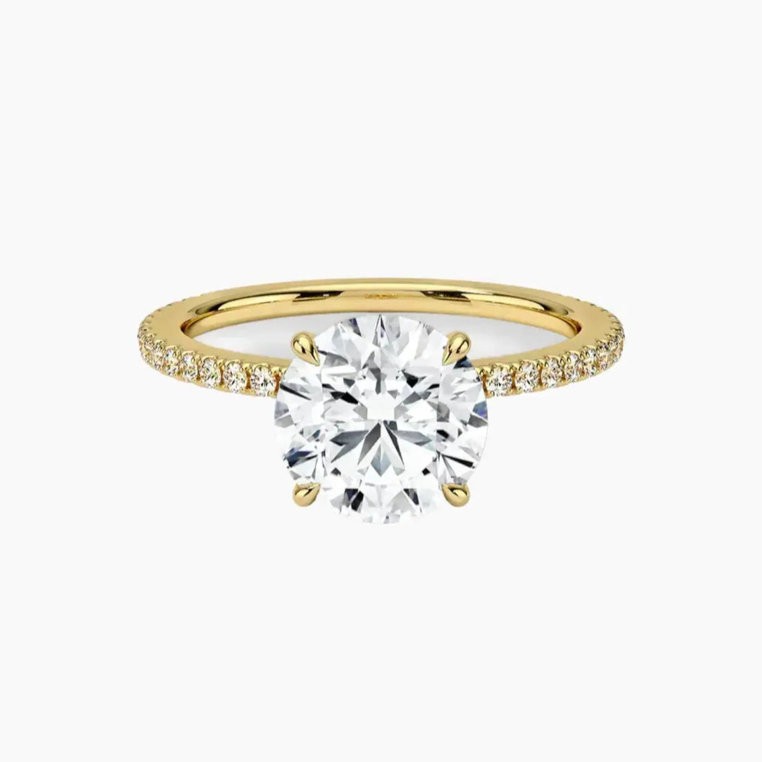Daisy 4 Carat Round Cut Hidden Halo Lab Grown Diamond Ring in Platinum - View 7
