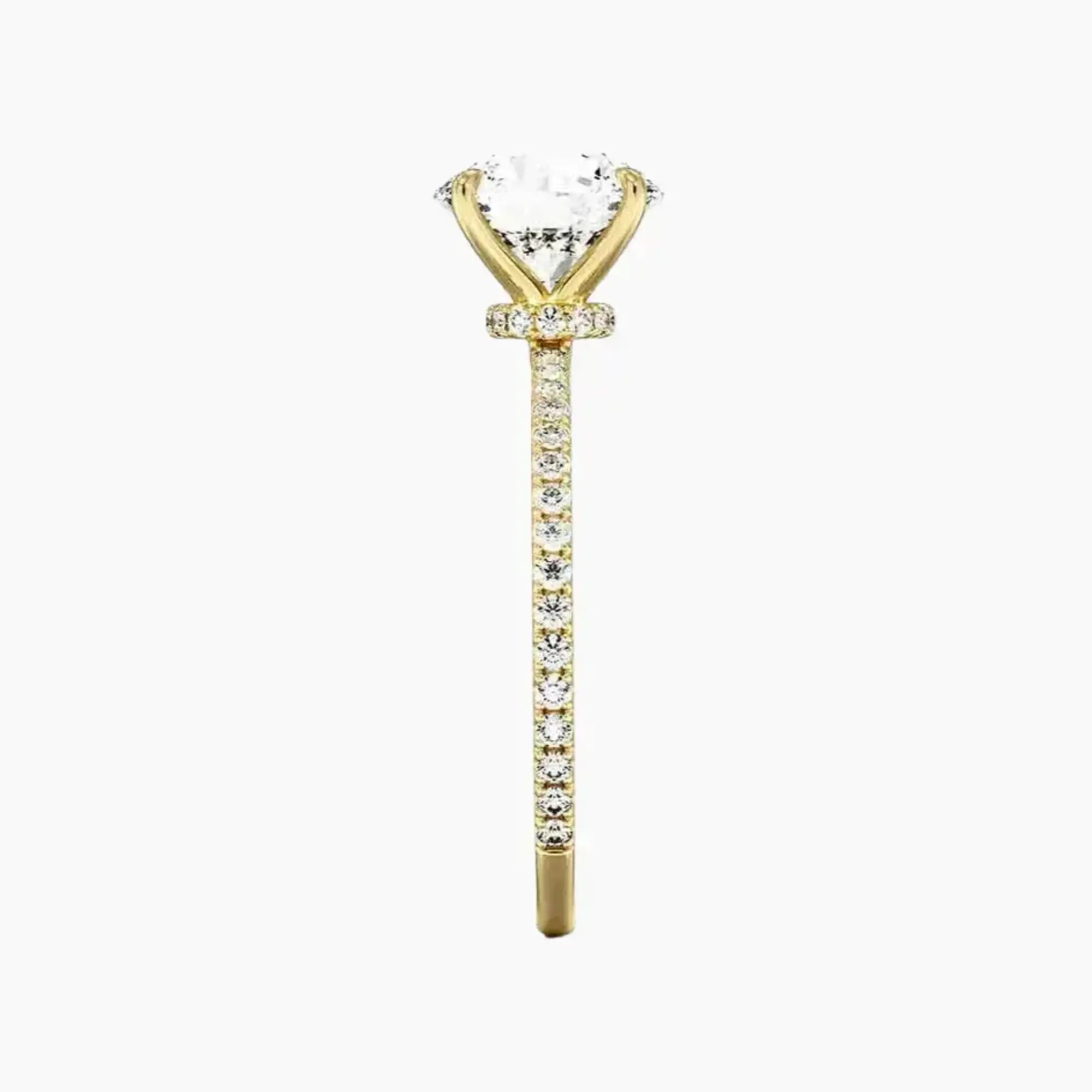 Daisy 4 Carat Round Cut Hidden Halo Lab Grown Diamond Ring in Silver - View 9