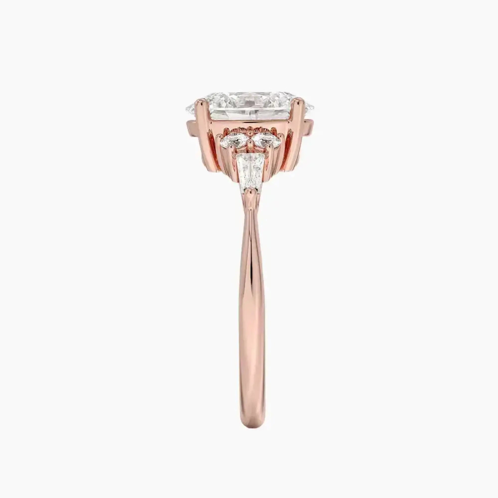 Jovana Oval Designer 1.5 Carat Lab Grown Diamond Engagement Ring in 14K Rose Gold