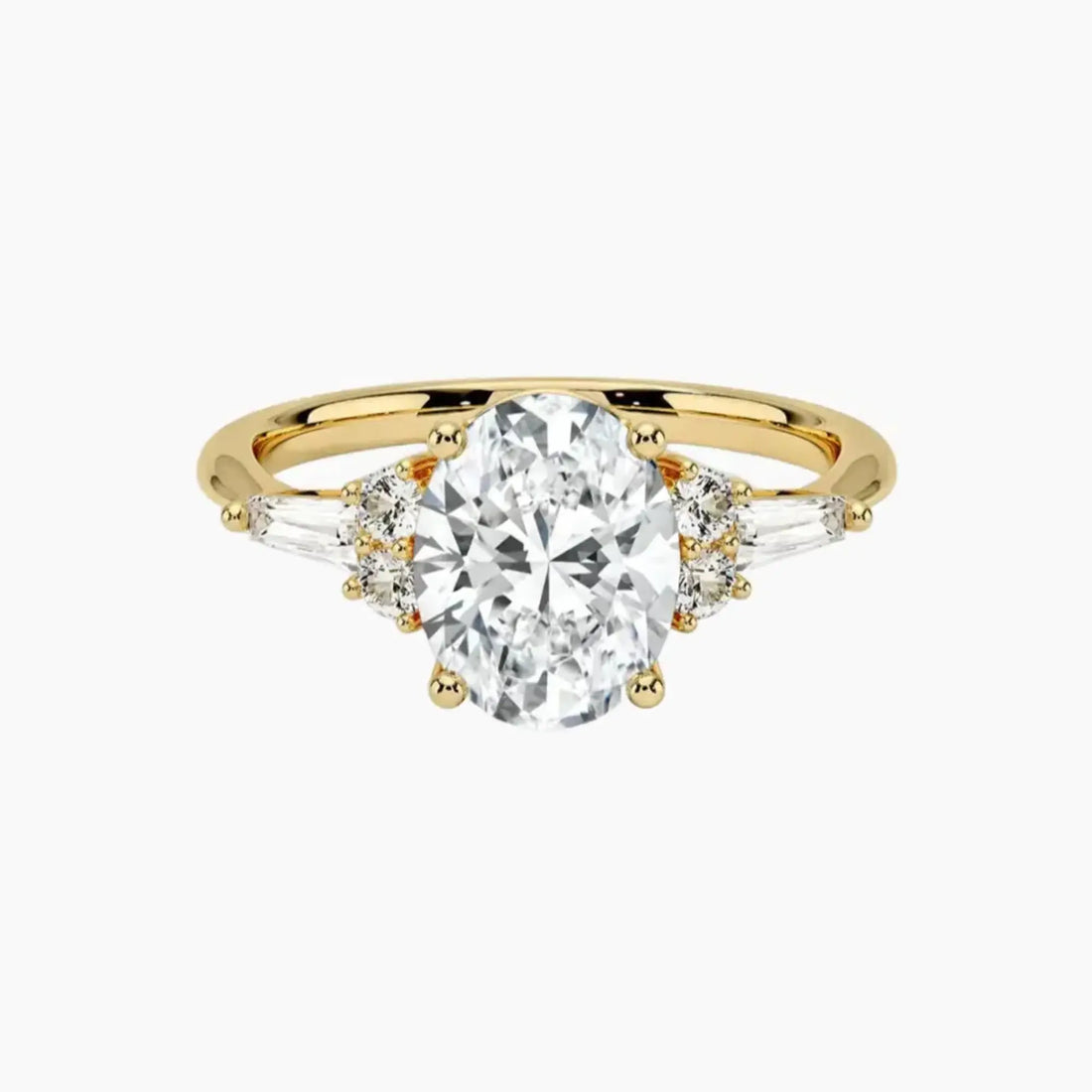 Jovana Oval Designer 1.5 Carat Lab Grown Diamond Engagement Ring in 14K Rose Gold