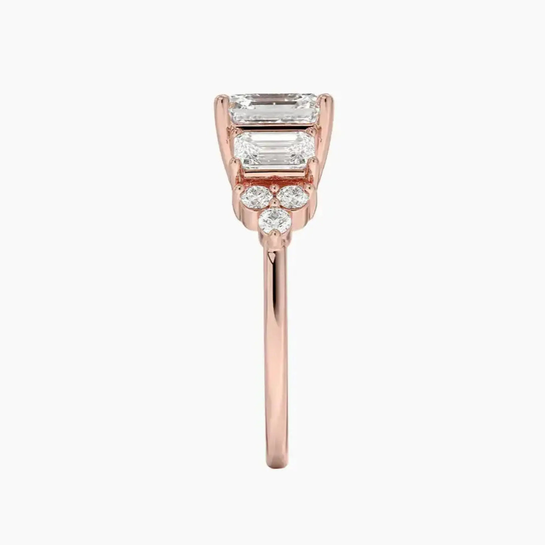 Kaiya Asscher Designer 1.5 Carat Lab Grown Diamond Engagement Ring in 14K Rose Gold