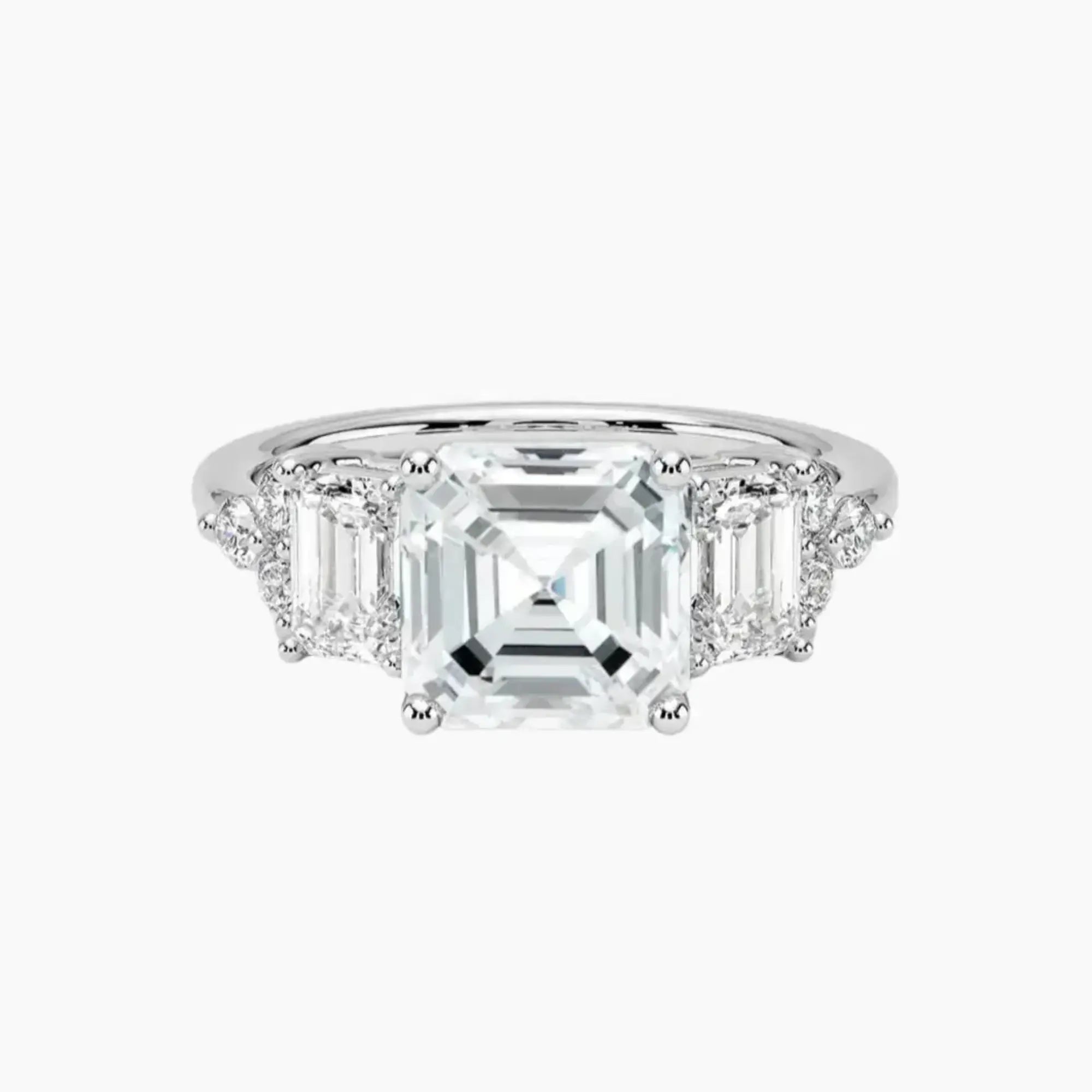 Kaiya Asscher Designer 1.5 Carat Lab Grown Diamond Engagement Ring in 14K Rose Gold