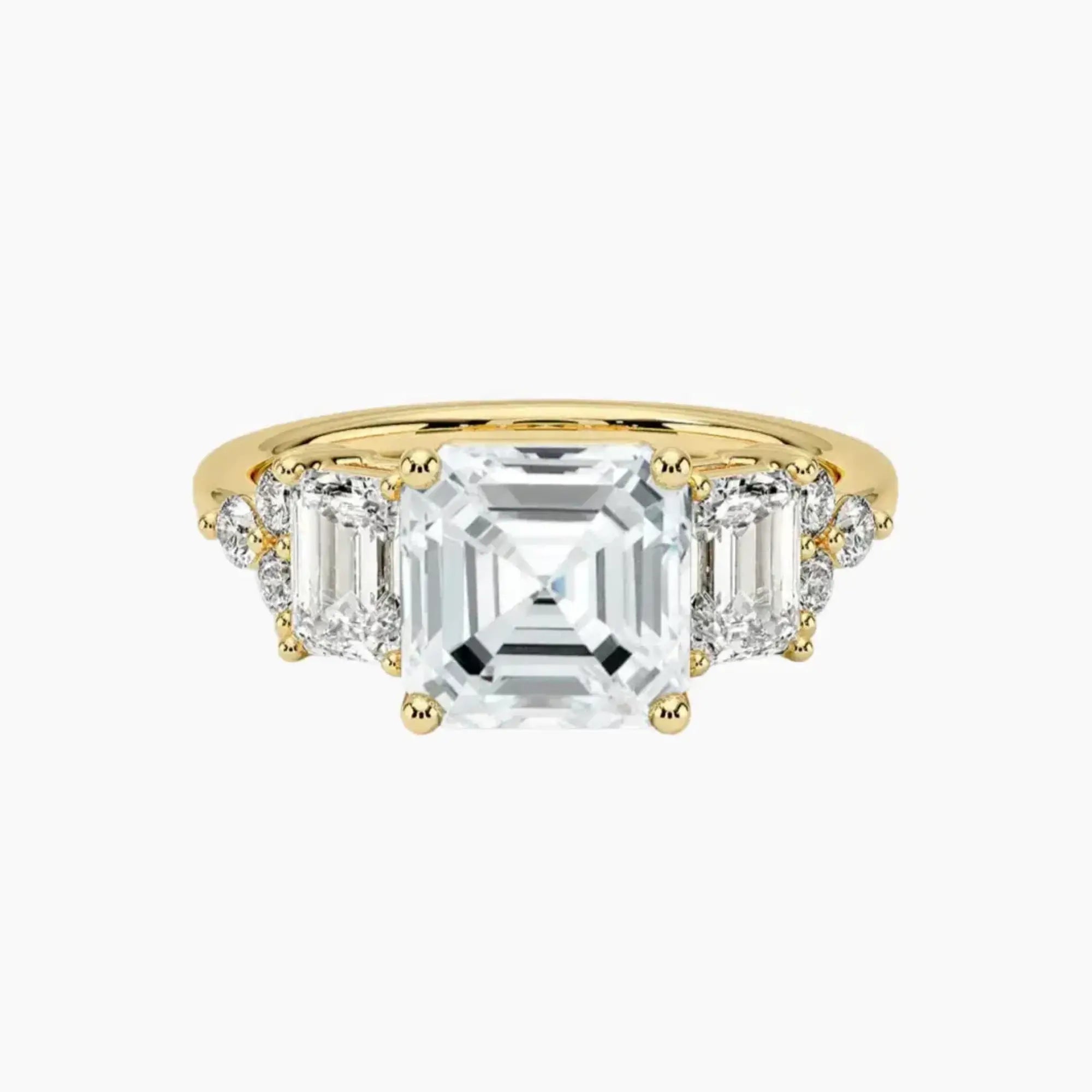 Kaiya Asscher Designer 1.5 Carat Lab Grown Diamond Engagement Ring in 14K Rose Gold