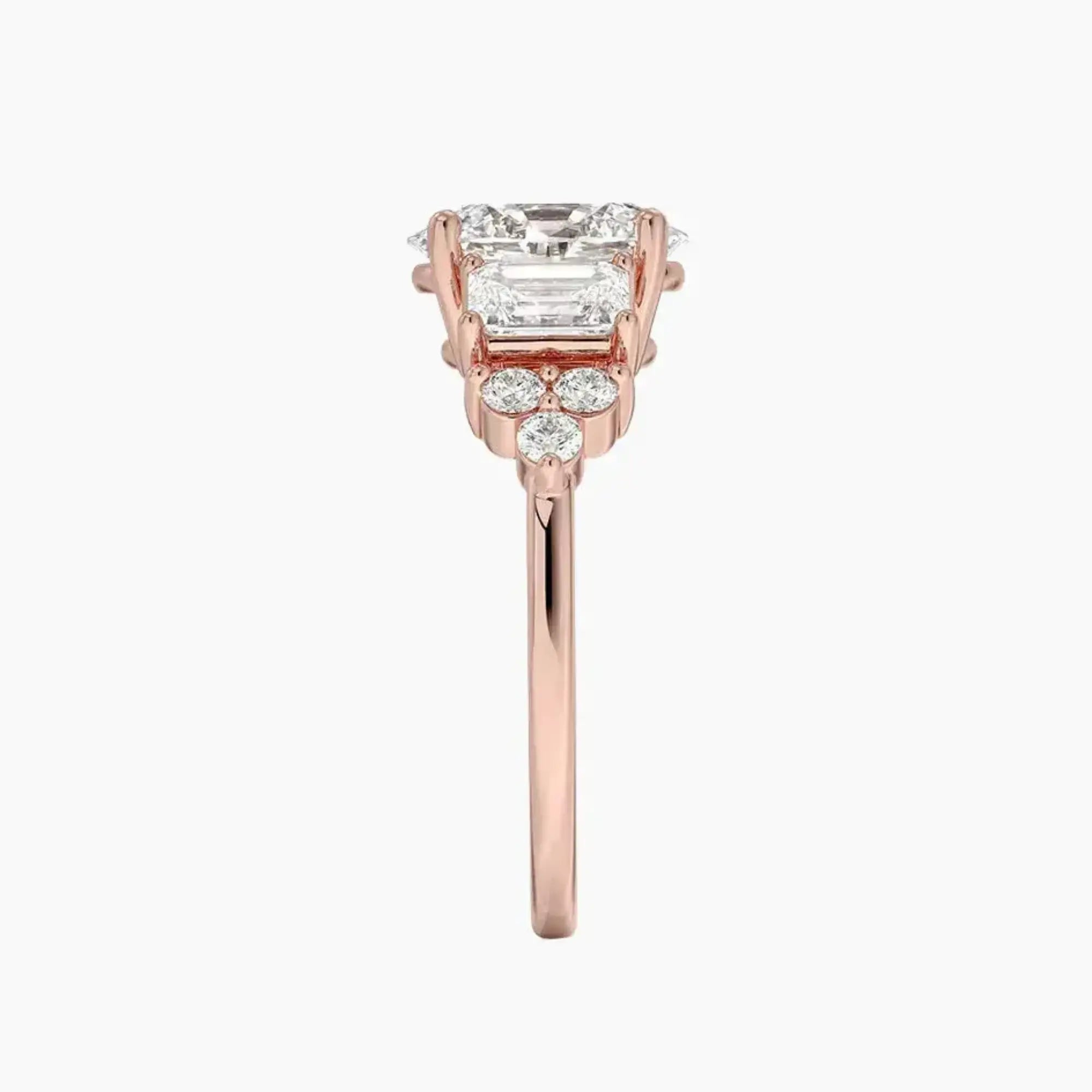 Kaiya Oval Designer 1.5 Carat Lab Grown Diamond Engagement Ring in 14K Rose Gold