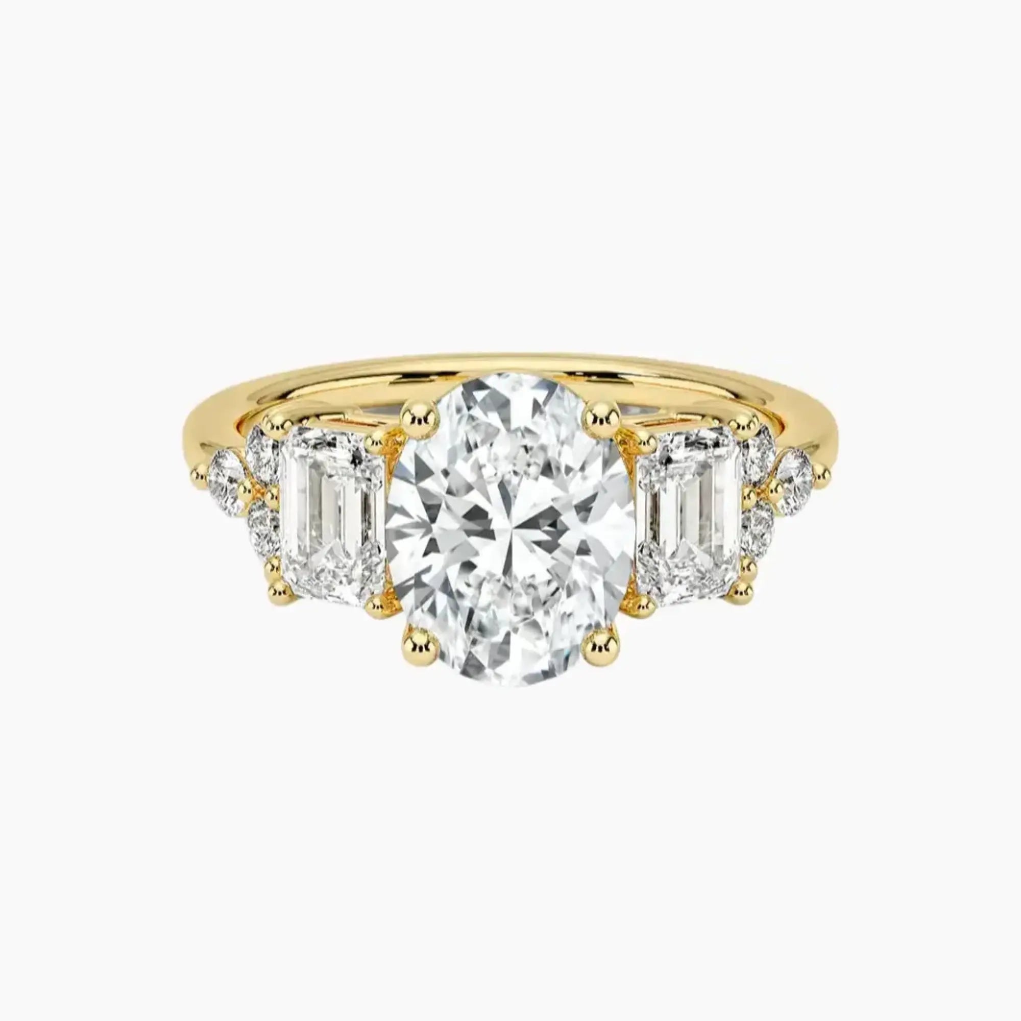 Kaiya Oval Designer 1.5 Carat Lab Grown Diamond Engagement Ring in 14K Rose Gold