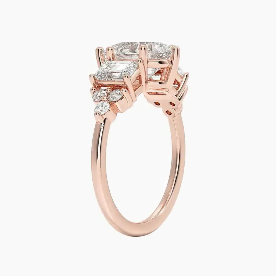 Kaiya Pear Designer 1.5 Carat Lab Grown Diamond Engagement Ring in 14K Rose Gold
