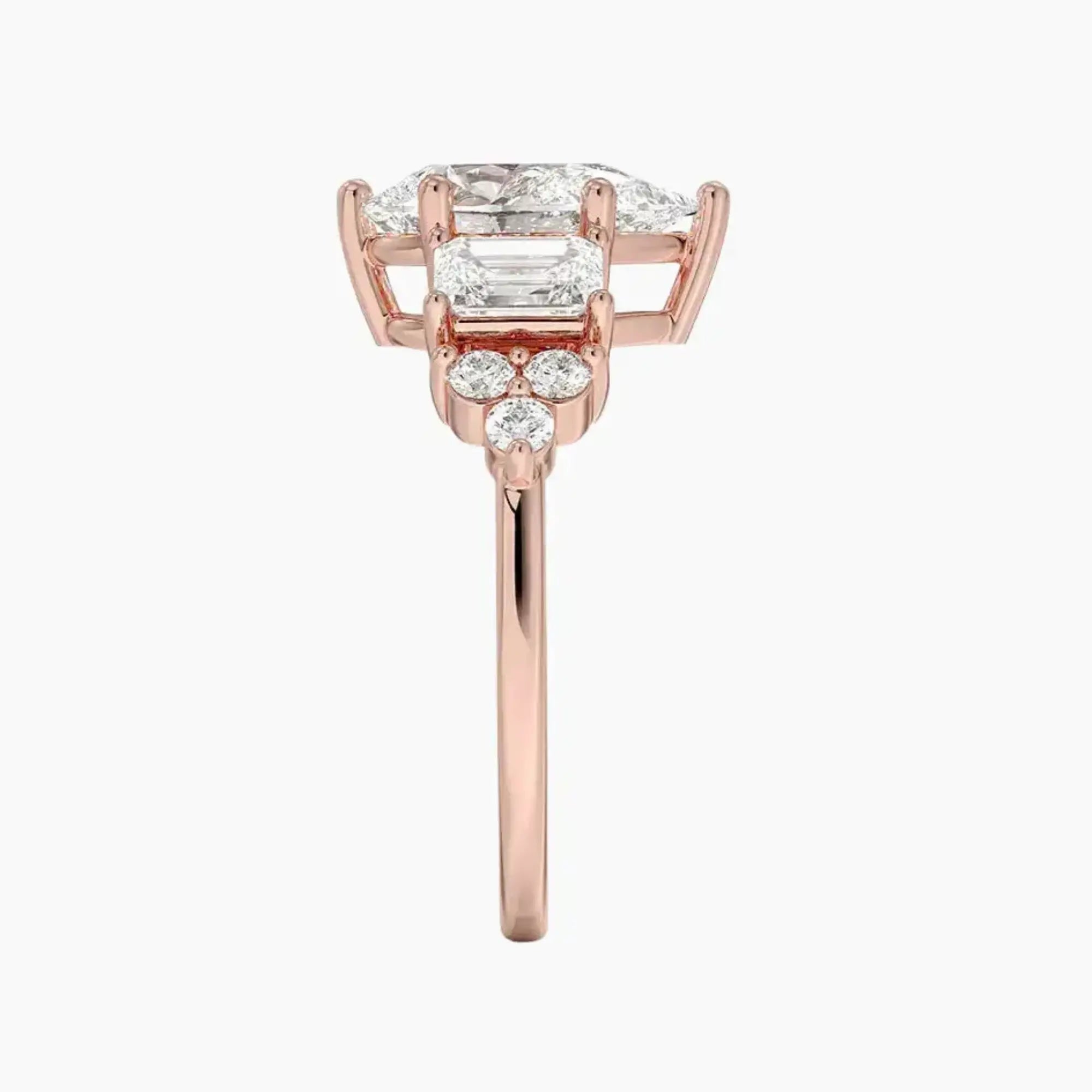 Kaiya Pear Designer 1.5 Carat Lab Grown Diamond Engagement Ring in 14K Rose Gold