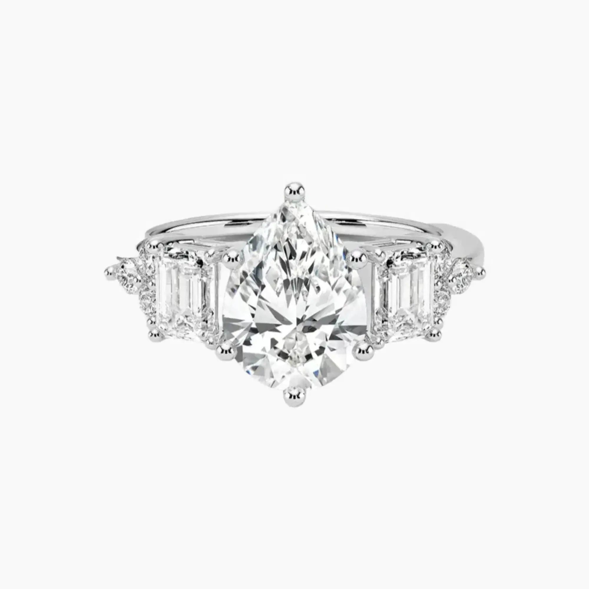 Kaiya Pear Designer 1.5 Carat Lab Grown Diamond Engagement Ring in 14K Rose Gold