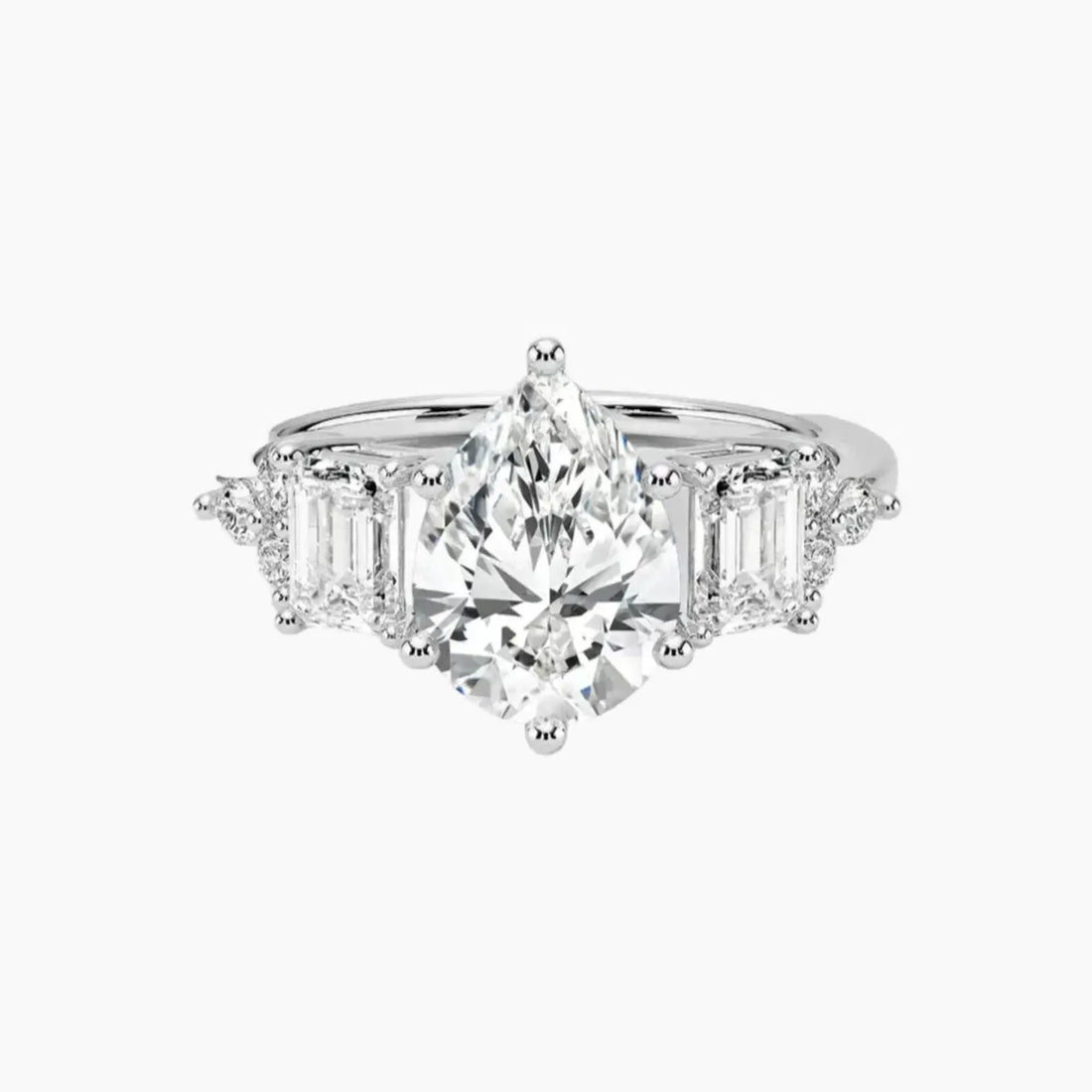 Kaiya Pear Designer 1.5 Carat Lab Grown Diamond Engagement Ring in 14K Rose Gold
