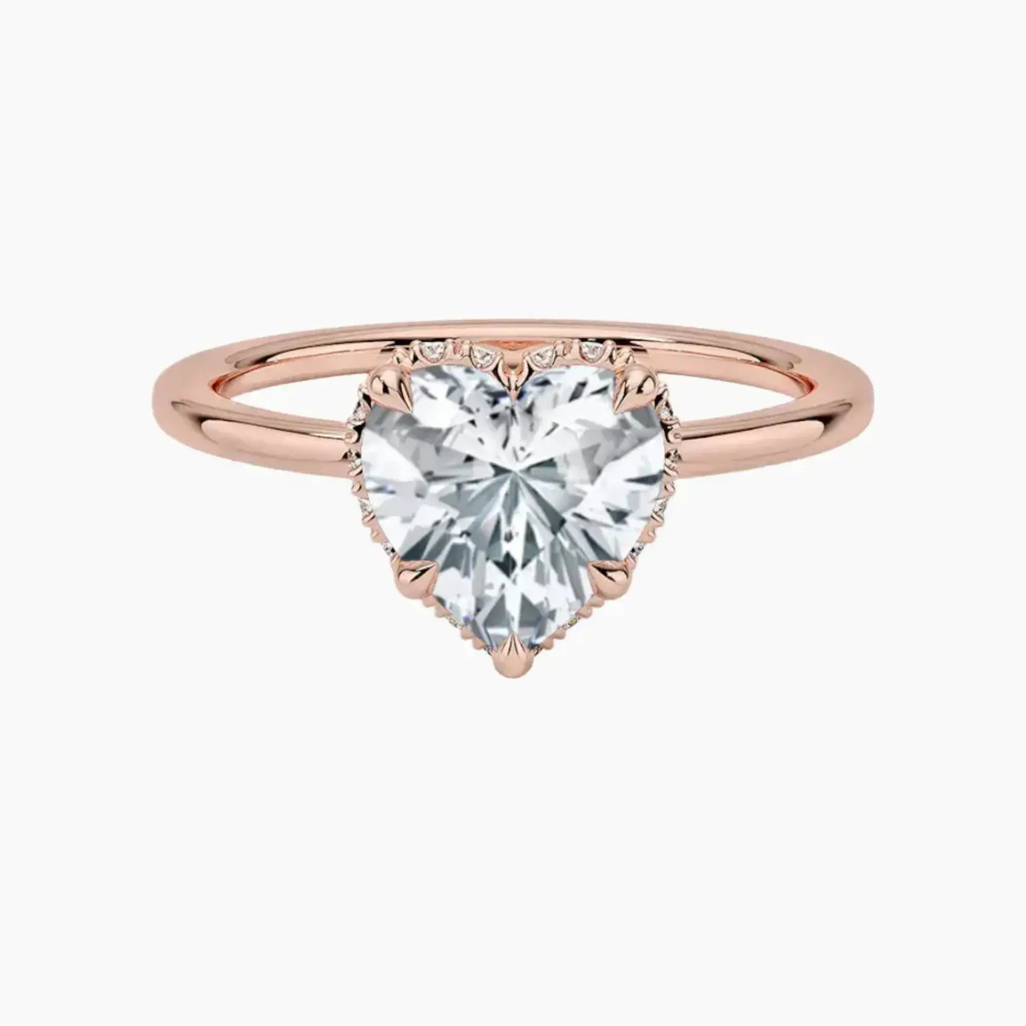 Mirabel Heart Hidden Halo 1.5 Carat Lab Grown Diamond Engagement Ring in 14K Rose Gold