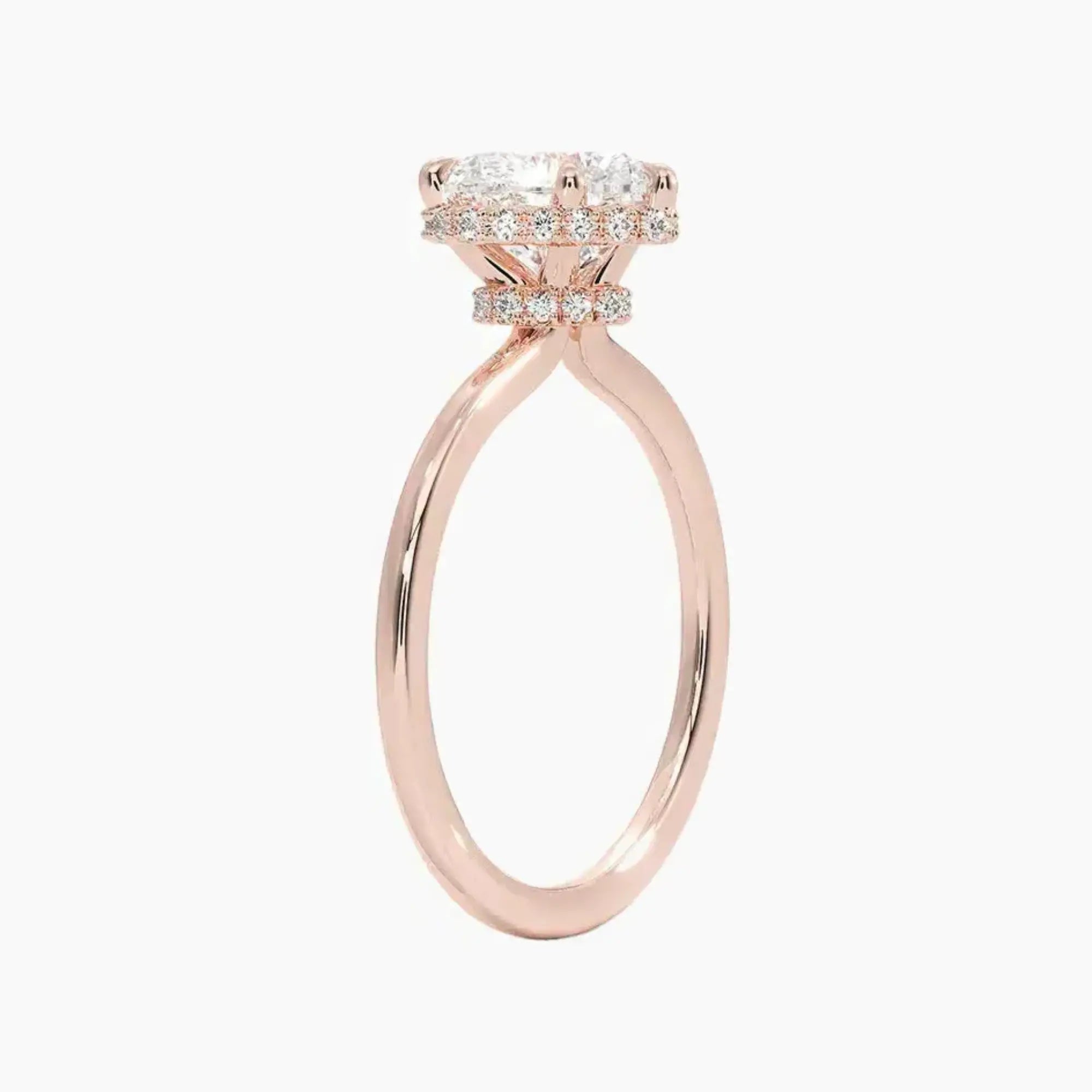 Mirabel Heart Hidden Halo 1.5 Carat Lab Grown Diamond Engagement Ring in 14K Rose Gold