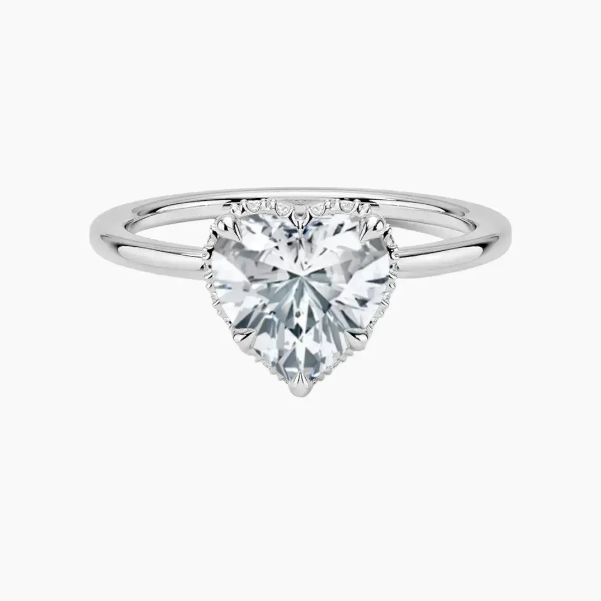 Mirabel Heart Hidden Halo 1.5 Carat Lab Grown Diamond Engagement Ring in 14K Rose Gold